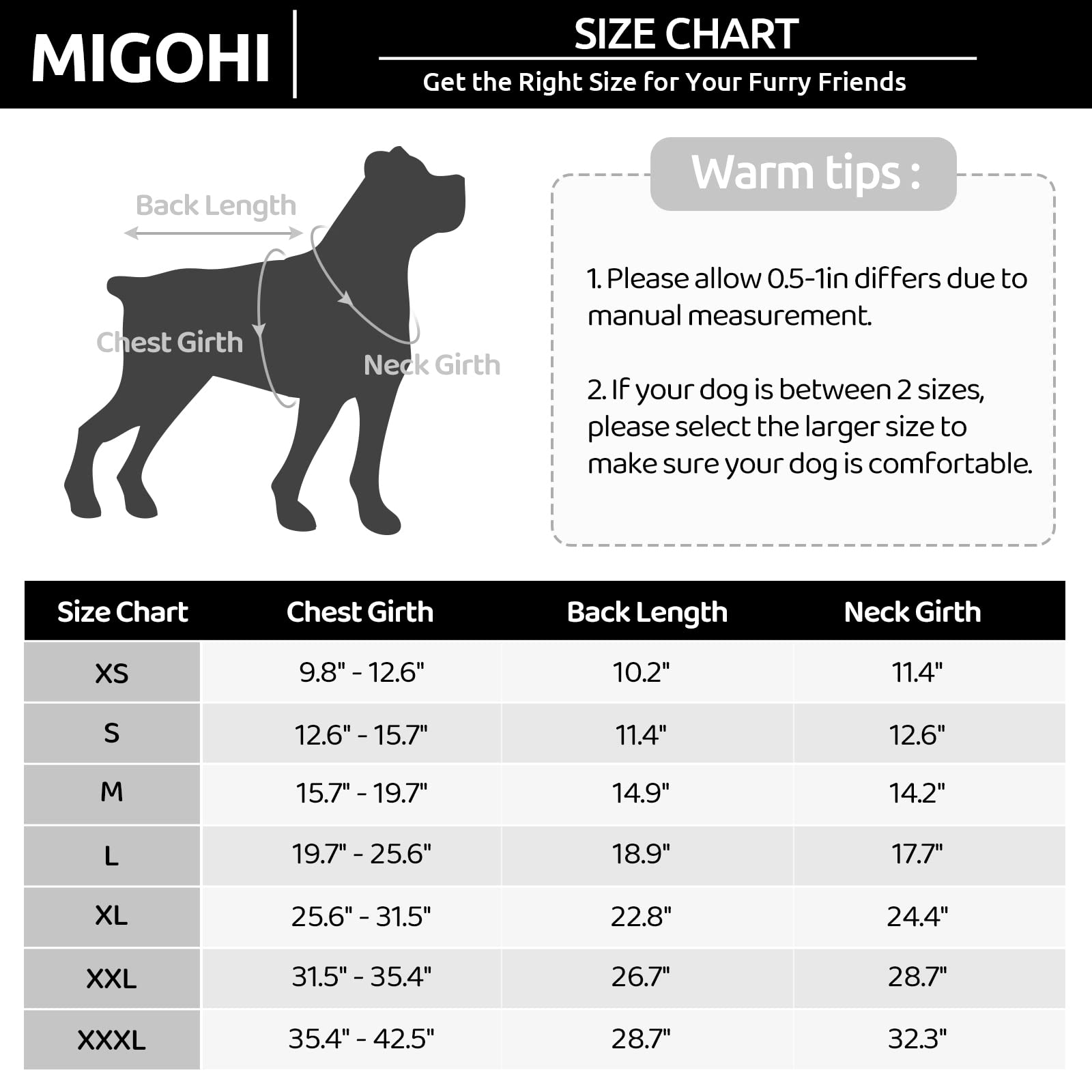MIGOHI Reflective Waterproof Dog Coat - Warm Winter Jacket for Small Medium Large Dogs, Windproof Fleece-Lined Snowsuit with Reversible Stormguard Design - Perfect for Cold Weather, Snowy Walks & Outdoor Adventures