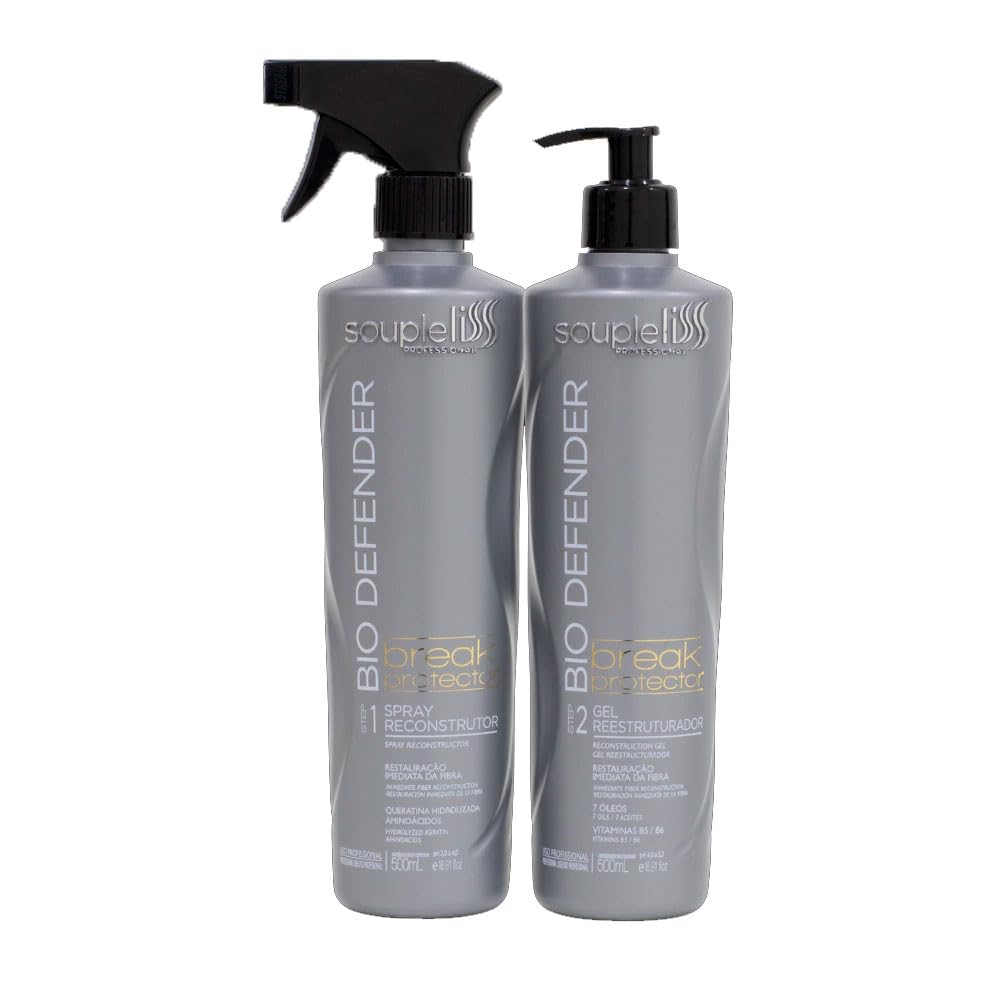 Bio Defender Gel Reconstructing Spray Kit for Hair Repair - Nourishing Treatment for Damaged & Dry Hair - At-Home Salon Quality Hair Care for Split Ends & Breakage - Perfect for Post-Color, Heat Styling & Daily Hair Maintenance