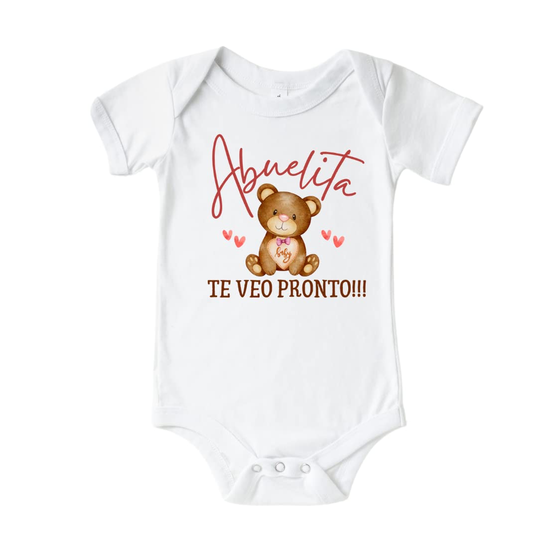 Adorable Spanish Baby Announcement Onesie - 'Hola Abuela' Grandma Pregnancy Reveal Gift for Expecting Grandparents | Perfect for Gender Reveals, Baby Showers & Surprise Grandparent Announcements
