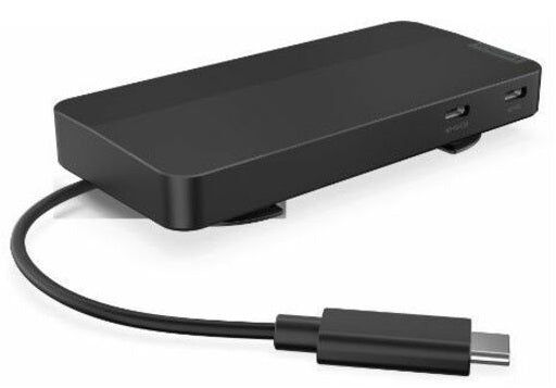 Lenovo USB C Dual Monitor Travel Dock with Power Adapter - Portable Laptop Docking Station for Business Travel & Remote Work - Compatible with Windows/Mac