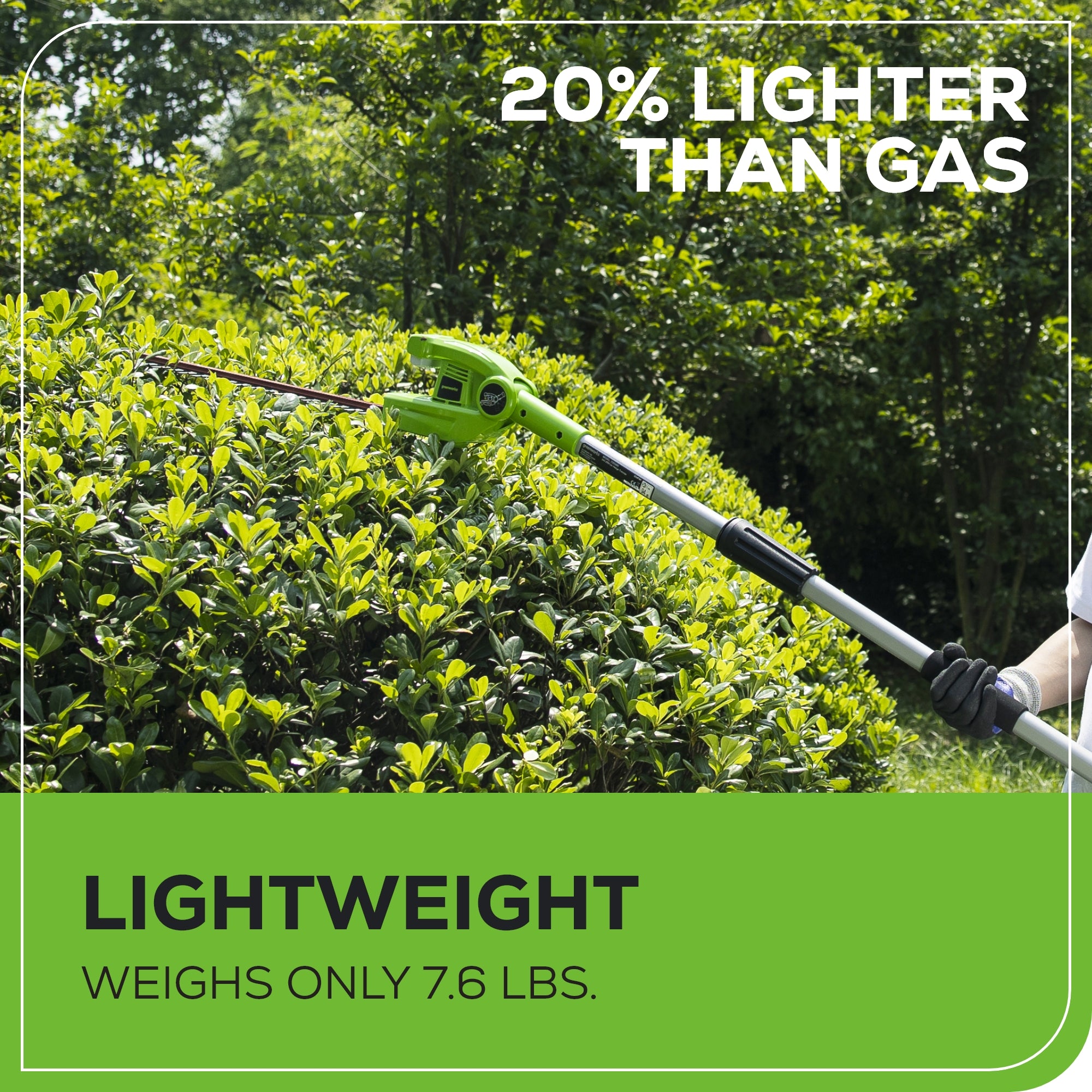 40V 20-Inch Cordless Battery Pole Hedge Trimmer with 2.0Ah Battery & Charger - Perfect for Tree Trimming, Lawn Care, and Garden Maintenance