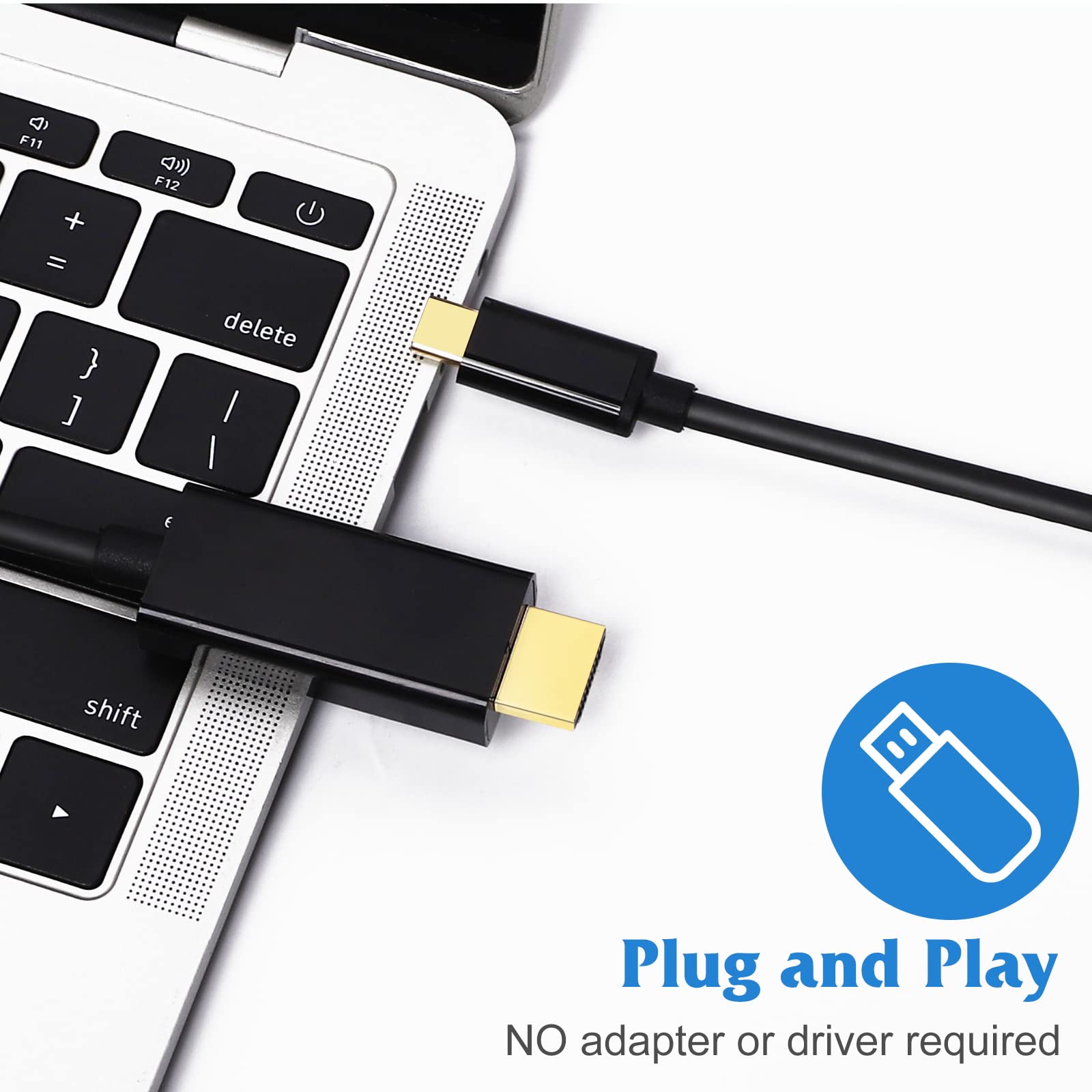 6ft USB C to HDMI Cable 4K 60Hz - High Speed USB 3.1 Type C to HDMI Adapter - Thunderbolt 3 Compatible - for MacBook Pro, Dell XPS, Samsung Galaxy - Perfect for Home Office, Conference Presentations & 4K TV Streaming