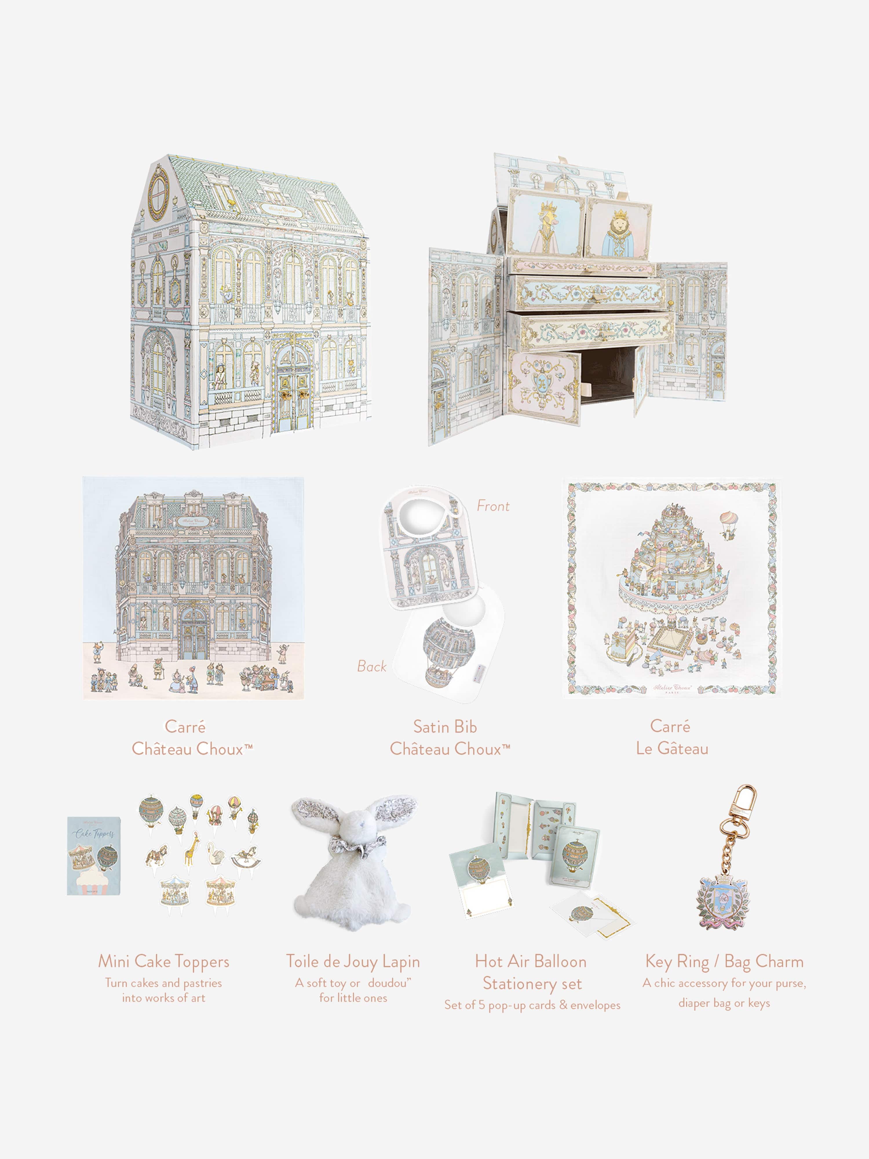 Atelier Choux My First Chateau Baby Gift Set - Luxury Newborn Essentials for Shower & Nursery Decor - Perfect for Christening, Birthdays & Special Occasions