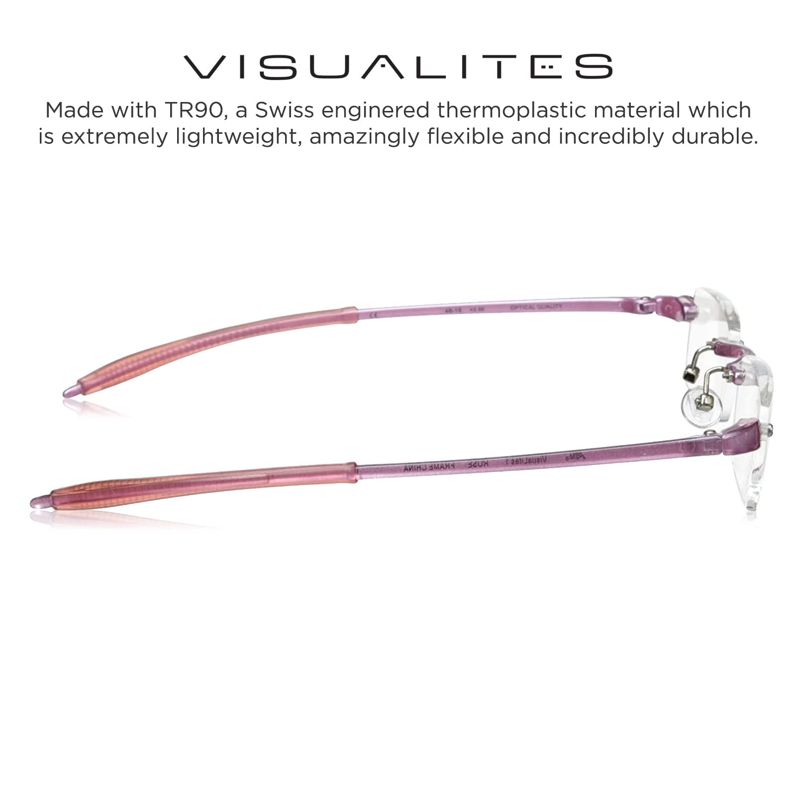 Lightweight Rimless Reading Glasses for Men and Women - VIS 1 Model - Comfortable Blue Light Blocking Glasses for Office, Reading & Computer Work