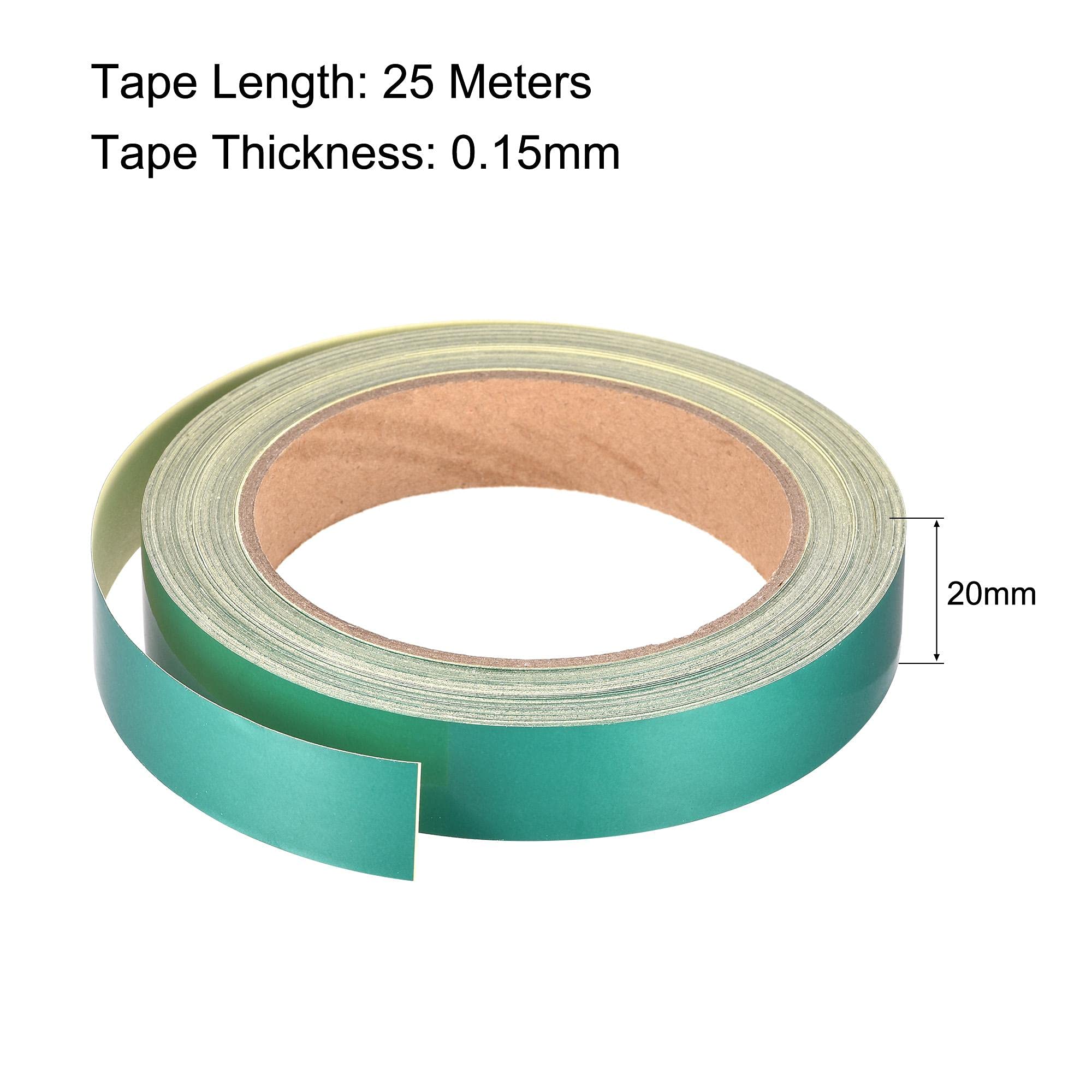 uxcell Reflective Tape Green, 20mm x 25m - High Visibility Waterproof Safety Tape for Bikes, RV, Boat, and Outdoor Gear | Perfect for Nighttime Cycling, Marine Striping & Roadside Warning Markings