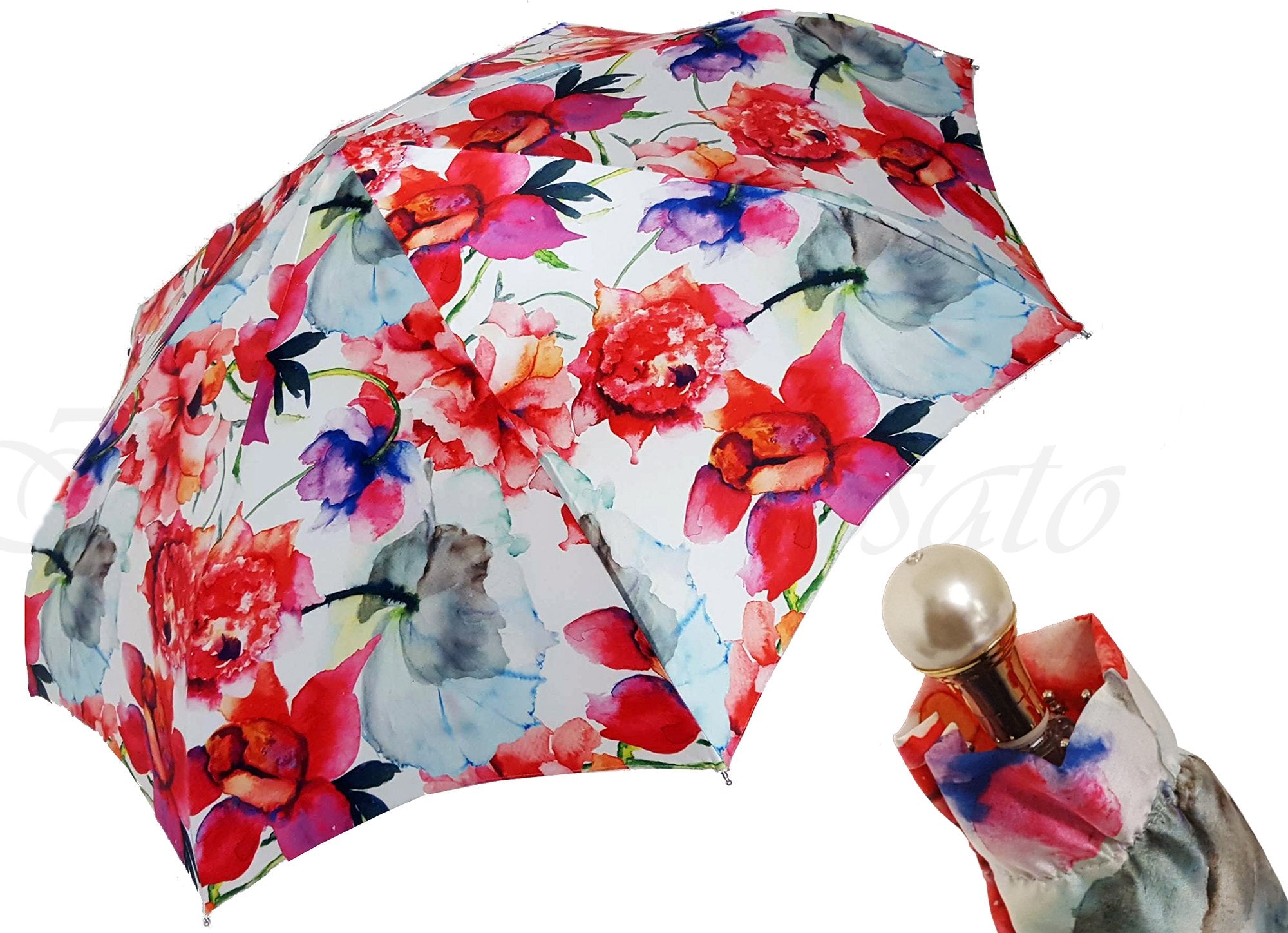 Stylish Floral Umbrella - Waterproof Compact Folding Travel Umbrella for Women & Men - Perfect for Rainy Days, Beach, and Outdoor Activities