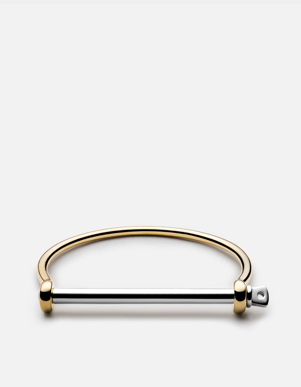 Gold & Silver Thin Screw Cuff Bracelet - Adjustable Minimalist Jewelry for Women - Perfect for Everyday Wear, Office & Special Occasions