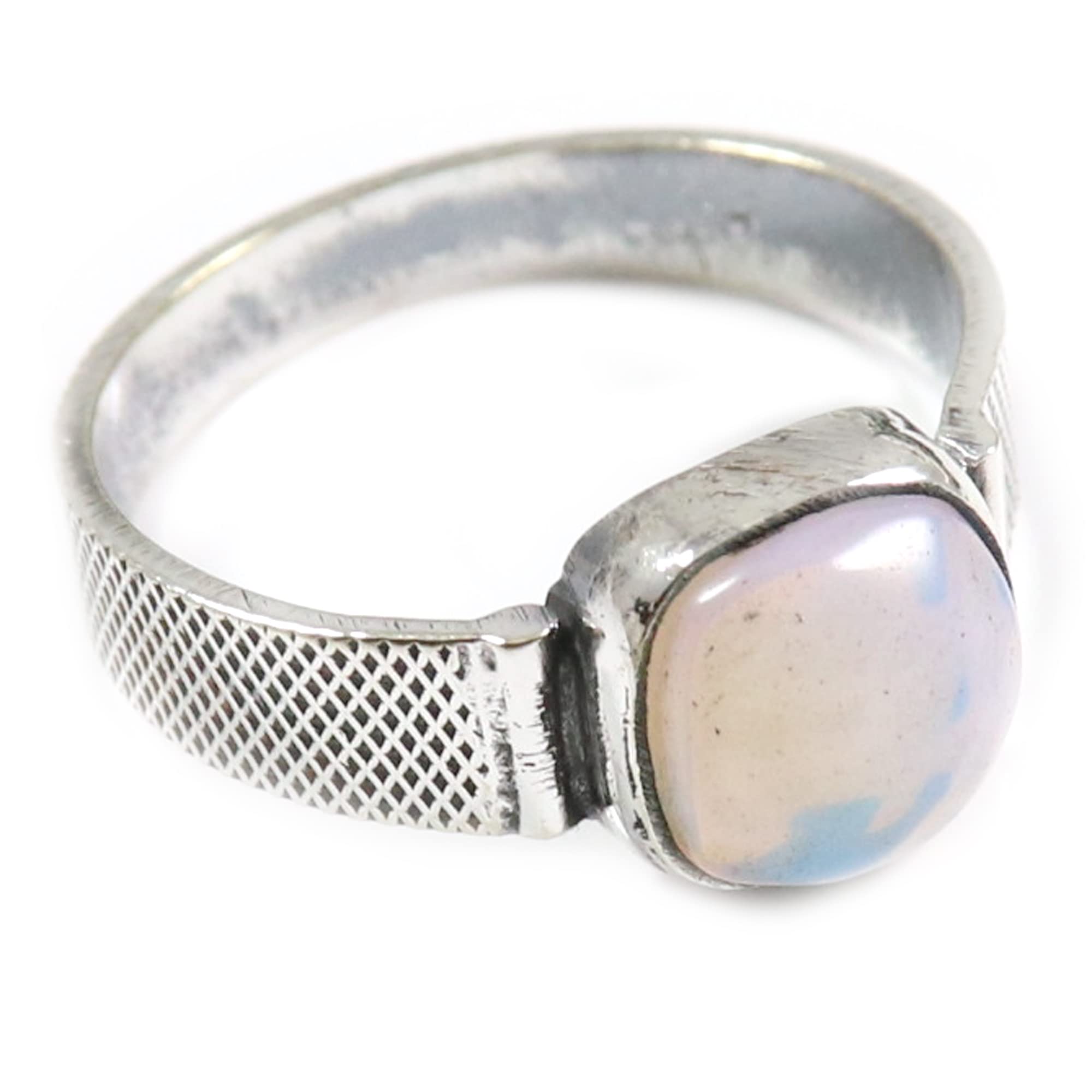 Opal Lab-Created Gemstone Ring for Men & Women - 925 Sterling Silver Handmade Jewelry - Perfect Gift for Anniversary, Wedding & Everyday Wear (GESR-348C)