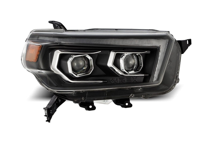 2010-2013 Toyota 4Runner AlphaRex Pro Series Halogen Projector Headlights - Black Housing for Improved Night Driving & Off-Road Visibility