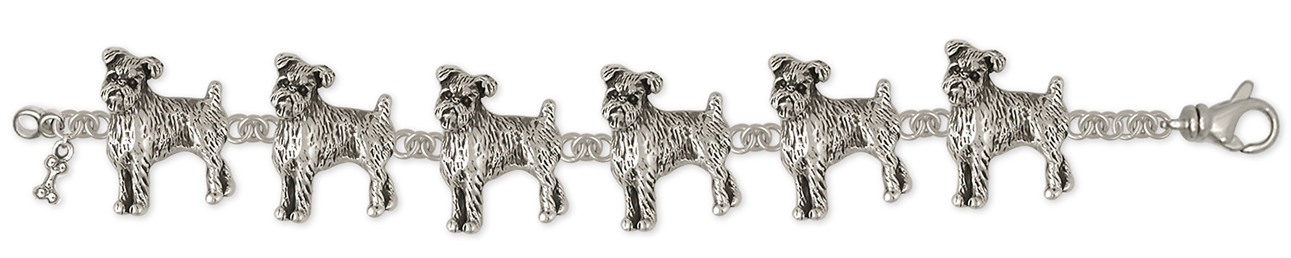 Handmade Sterling Silver Brussels Griffon Dog Bracelet - Unique Pet Jewelry for Dog Lovers (GR38-BR) | Perfect Gift for Pet Owners & Dog Show Enthusiasts