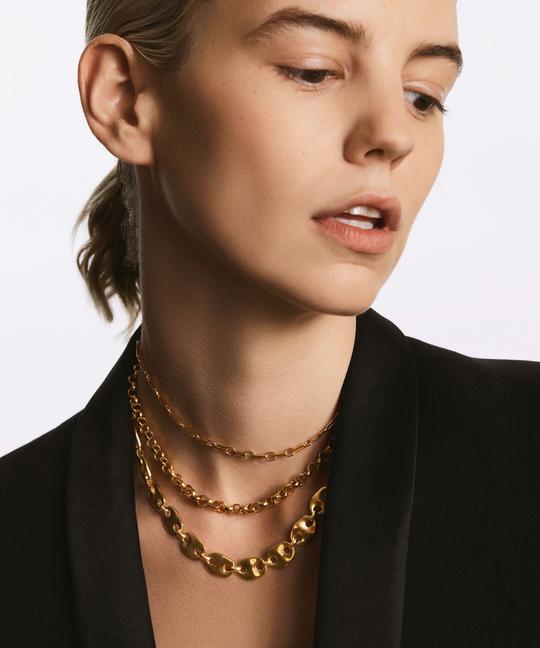 Anna Beck Bar & Ring Chain Collar Necklace - Elegant Layered Gold Choker for Women | Perfect for Date Night, Parties & Everyday Wear