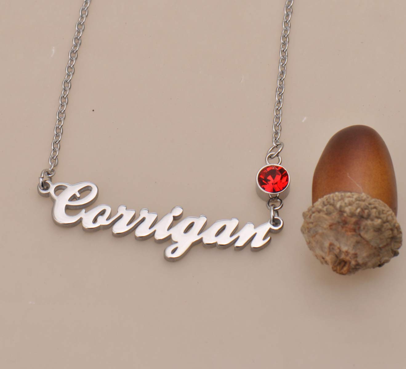 Personalized Name Necklace with Birthstone Initial - Custom Engraved Jewelry for Women, Gift for Mom, Wife, Daughter | Perfect for Birthdays, Anniversaries & Special Occasions