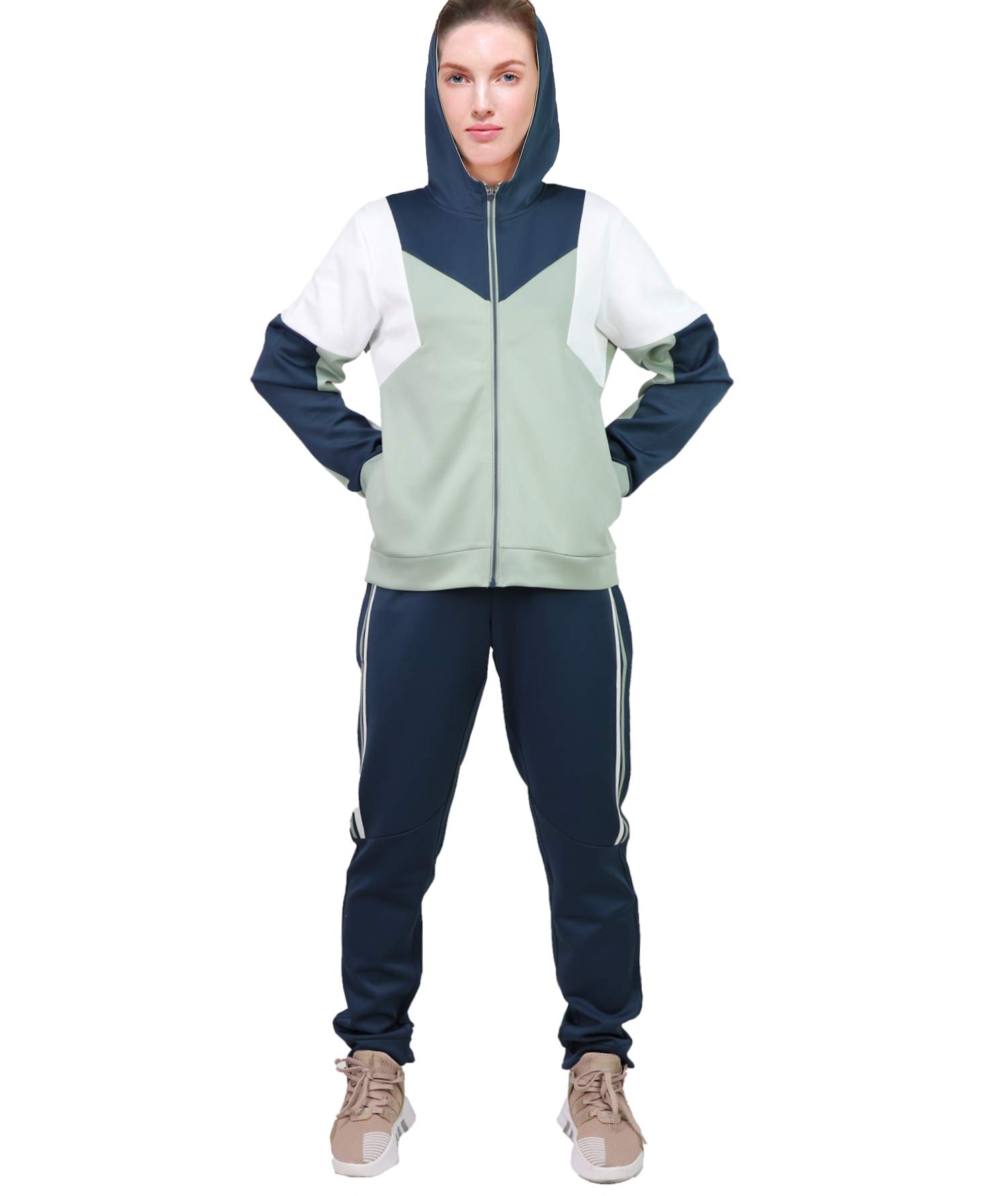 Women's Casual 2-Piece Track Suit Set - Comfortable Sweatpants & Hoodie Outfit for Gym, Running, Yoga & Lounge Wear