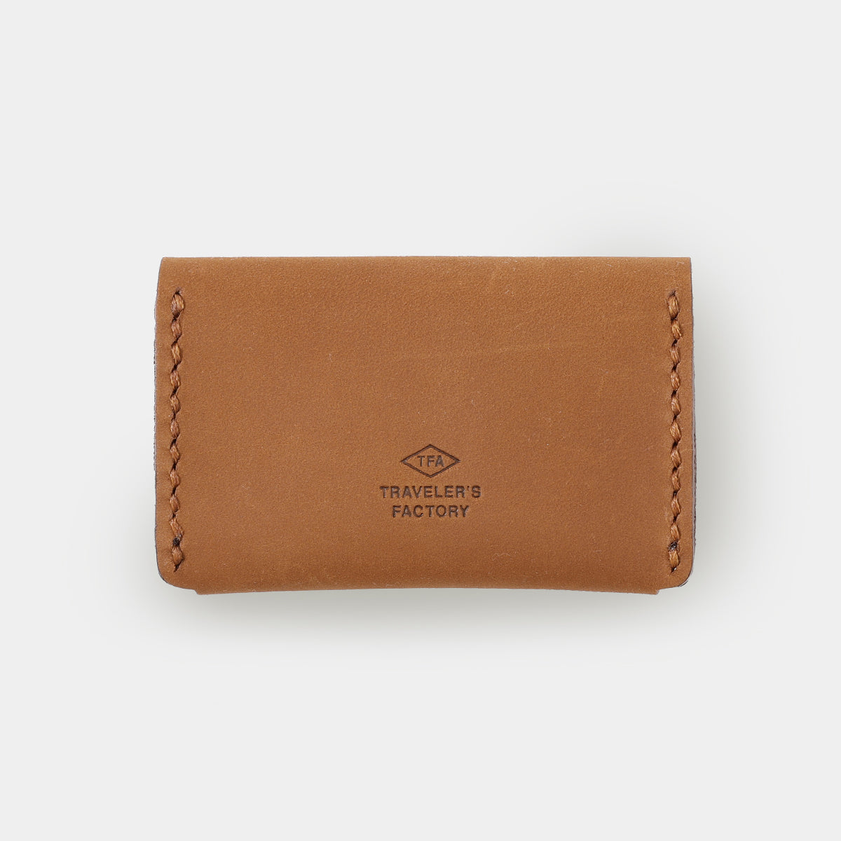 TRAVELER'S COMPANY Premium Leather Card Case in Camel - Slim & Durable Wallet for Credit Cards, ID & Cash - Perfect for Travel, Business & Everyday Use