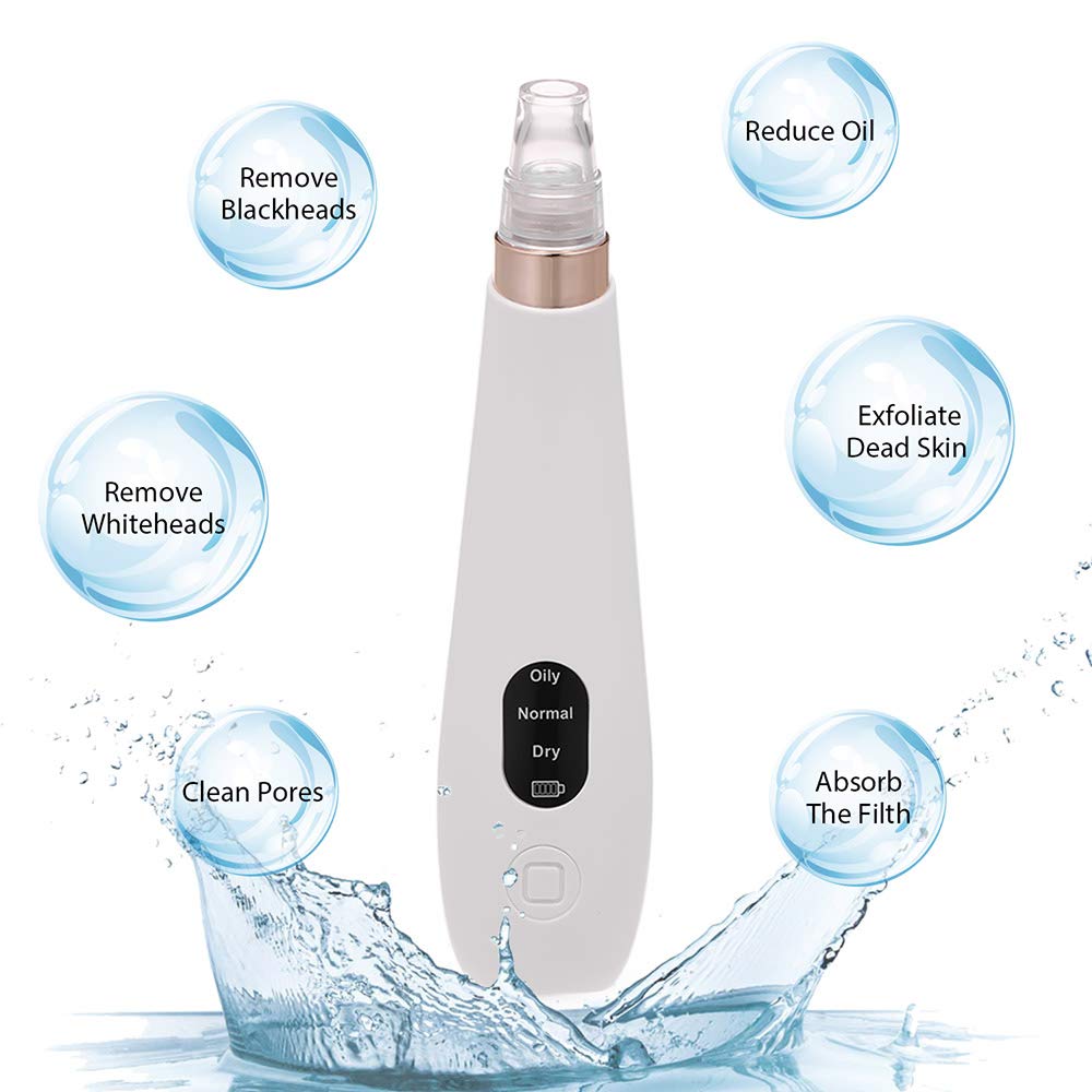 Blackhead Remover Vacuum - Electric Facial Pore Cleaner with LED Display, Comedone Extractor Kit for Deep Cleansing - Perfect for Acne Treatment & Skin Care at Home