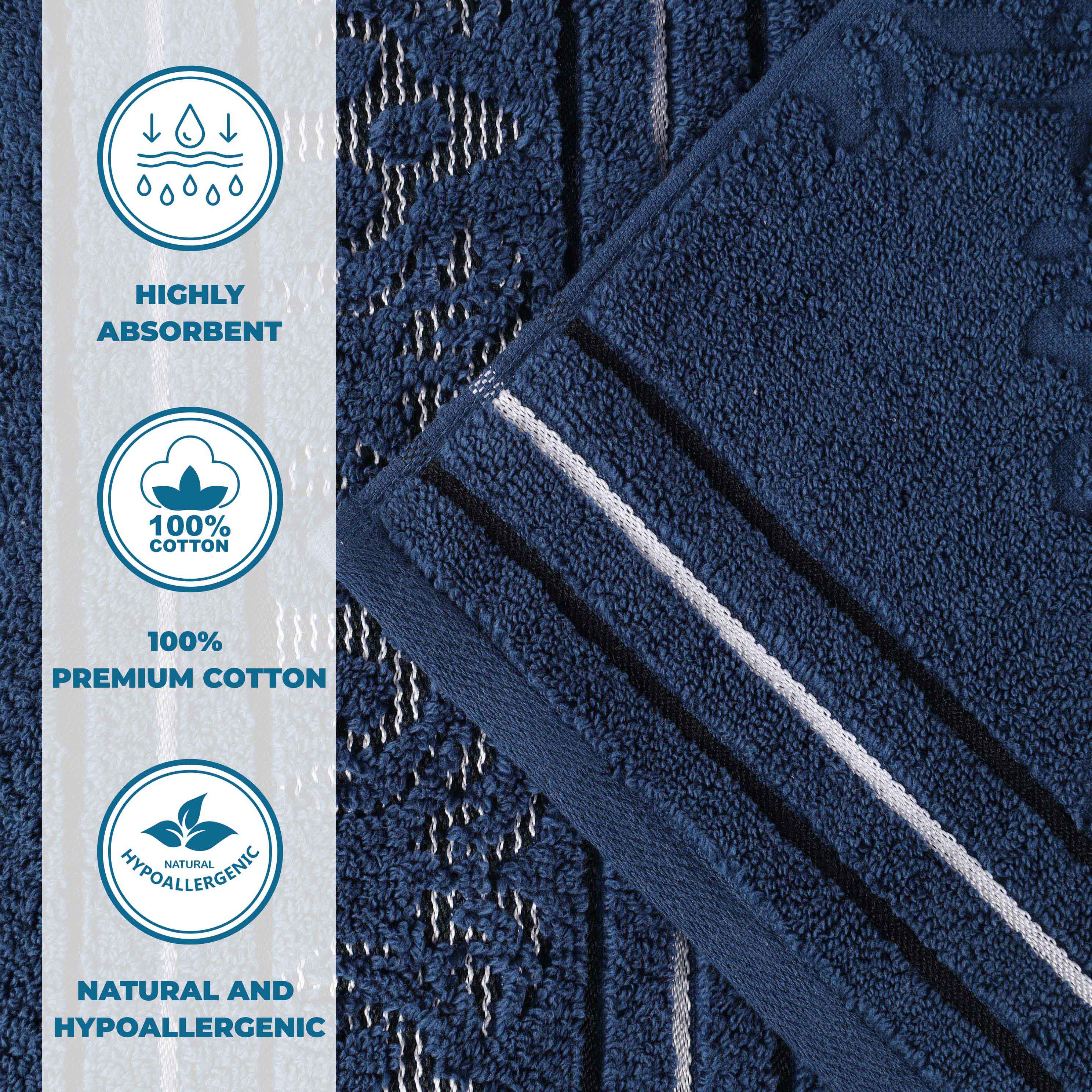 Premium 100% Zero Twist Cotton Bath Sheet Set of 2 - Ultra Soft & Absorbent Solid & Jacquard Floral Design - Luxury Bath Towels for Spa, Hotel & Home Use