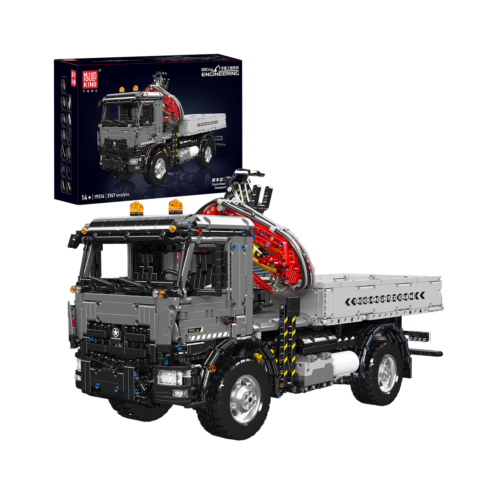 Mould King 19016 Remote Control Crane Truck Building Blocks Set - 3,757 Pieces STEM Toy for Kids & Adults | Construction Vehicle Model for Play, Display & Collector's Showcase