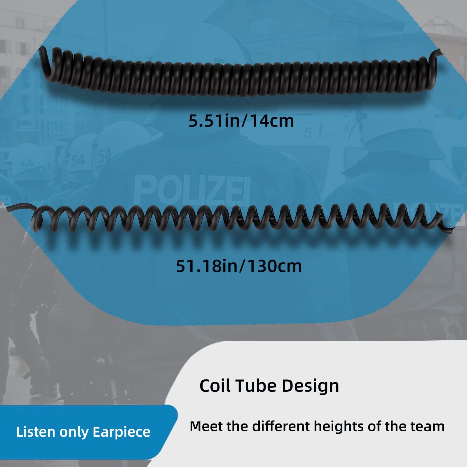 Retevis 3.5mm Security Acoustic Tube Earpiece Headset - 1 Pin Listen Only/Receive Earpiece with Coil Tube - Compatible with 2 Way Radios, Transceivers & Speaker Mics (4 Pack) - Ideal for Security Guards, Event Staff & Construction Workers
