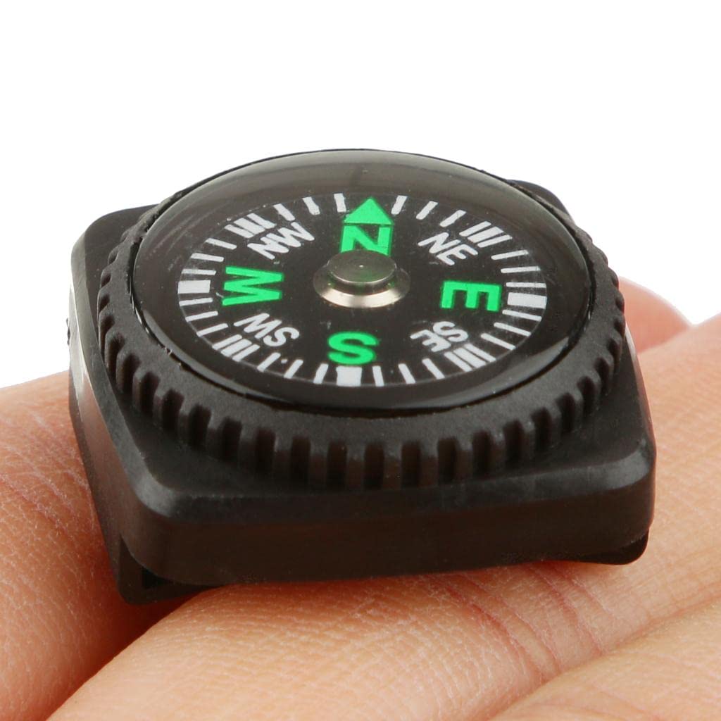 UJEAVETTE® Military Compass with Holster - Black Paracord Bracelet Watch Band for Outdoor Survival, Hiking, Camping & Emergency Navigation