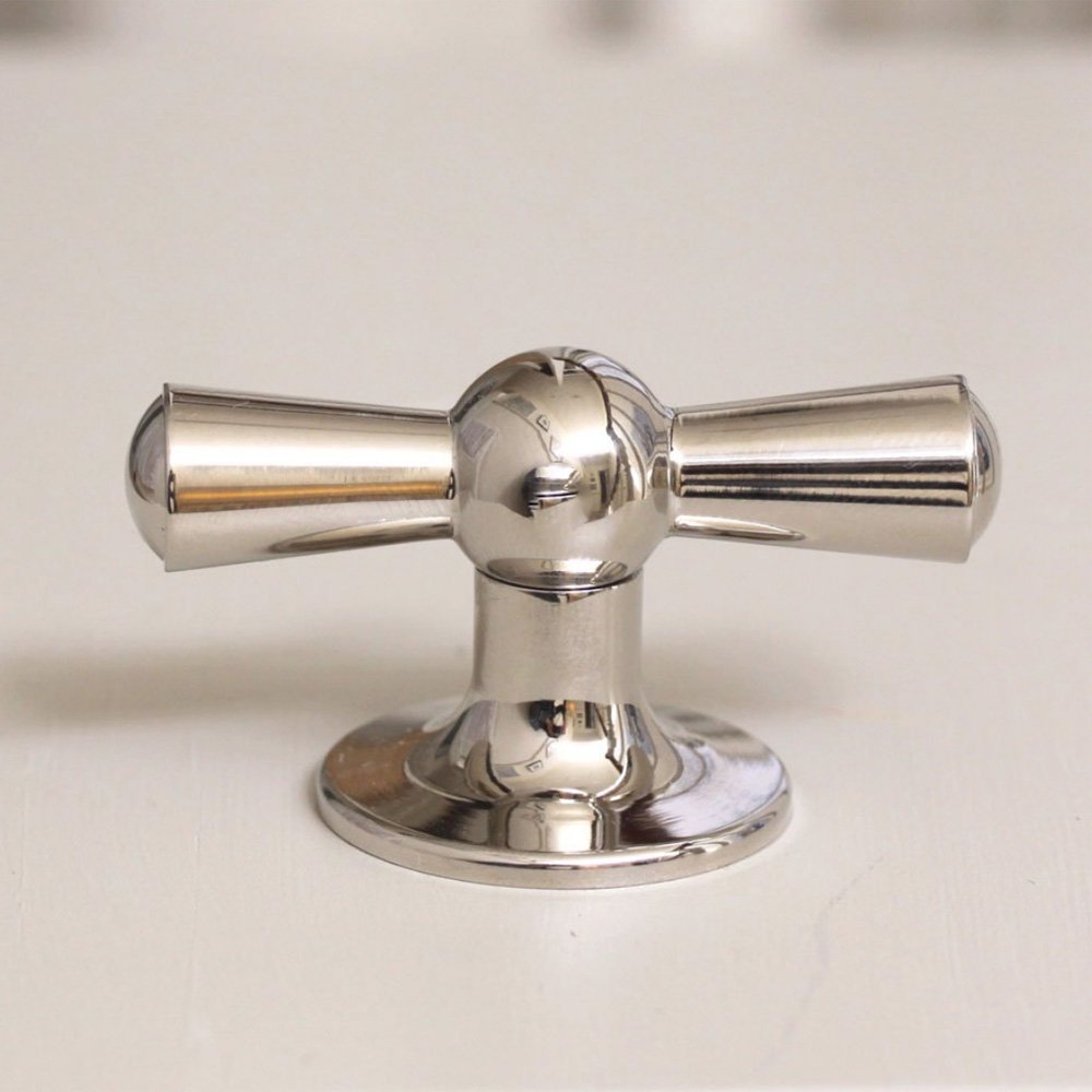 Polished Nickel Crossed Cabinet Knob - Elegant Hardware for Kitchen & Bathroom Cabinets - Perfect for Modern Home Decor & DIY Furniture Upgrades