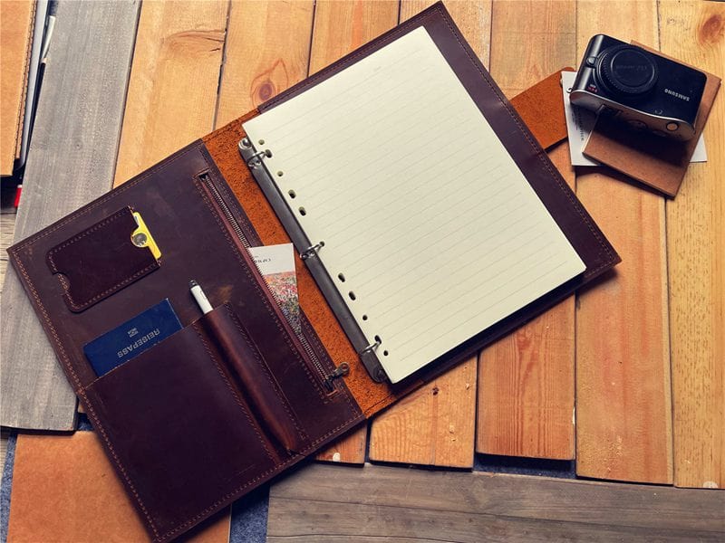 Personalized Refillable Leather Journal with Zippered Pocket - Perfect for Travel, Note-Taking & Gift Giving