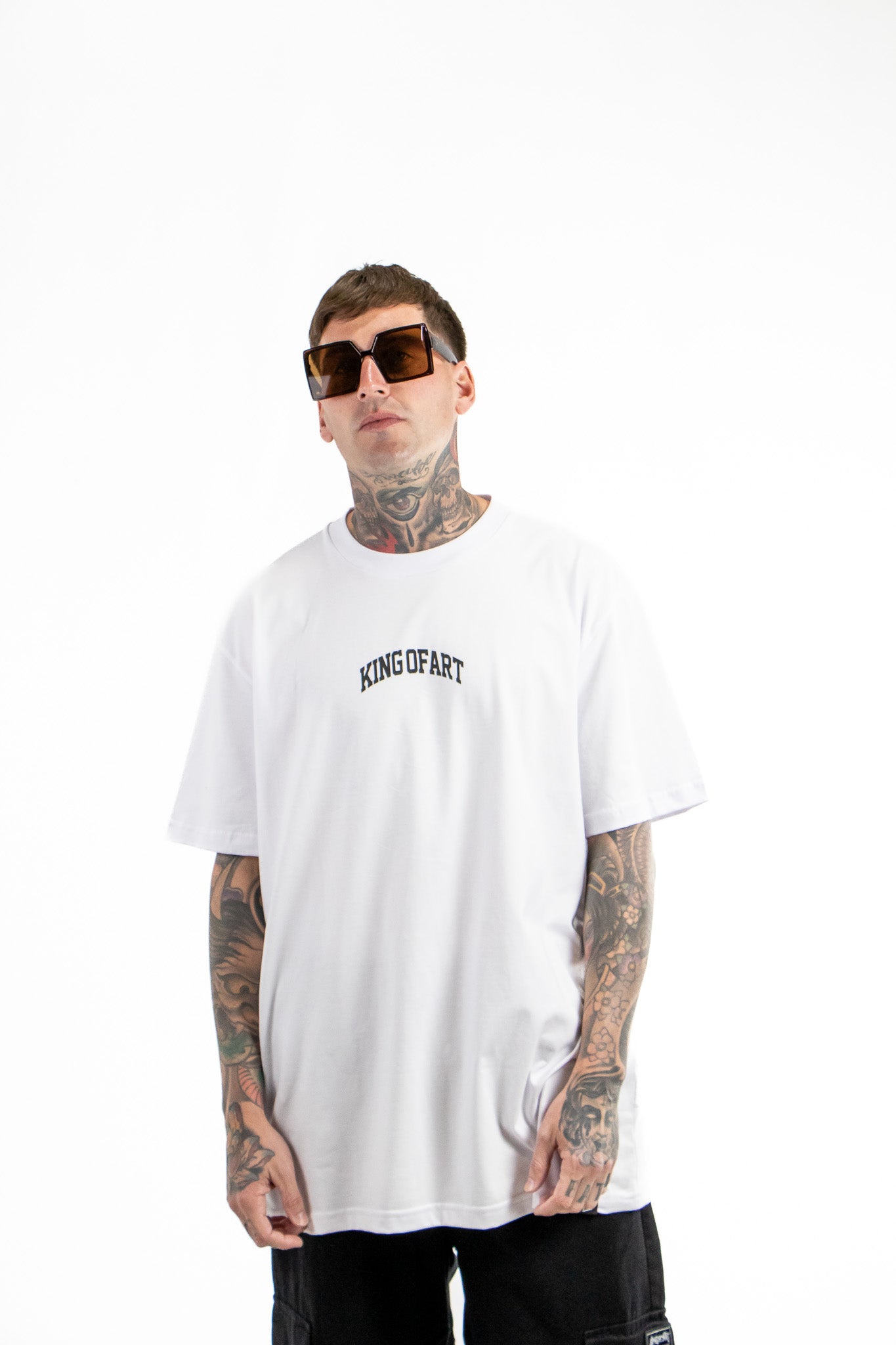 King of Art Urban Graphic T-Shirt 6026A - White Cotton Tee for Men | Streetwear Fashion, Casual Wear & Urban Style