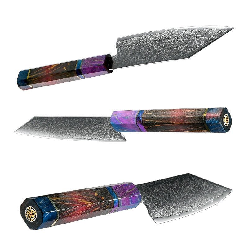 Premium KODACHI VG10 Damascus Steel Bunka Knife - Japanese Kitchen Knife with Rosewood Burl Handle - Perfect for Slicing, Dicing & Precision Cutting in Home & Professional Kitchens