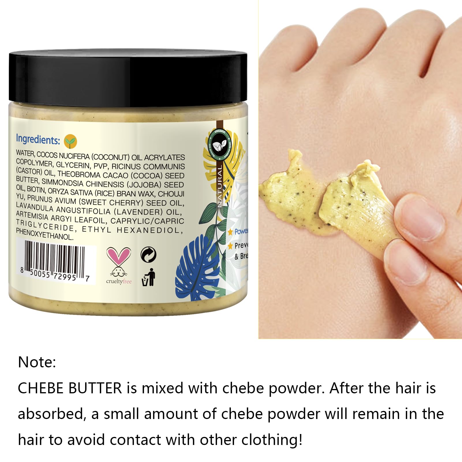 Chebe Hair Growth Butter for Men & Women – Deep Moisturizing Chebe Hair Grease for Dry Hair Treatment, Thickening & Strengthening | Natural Hair Care for Growth, Hydration & Repair – Perfect for Daily Use, Protective Styling & Natural Hair Revival
