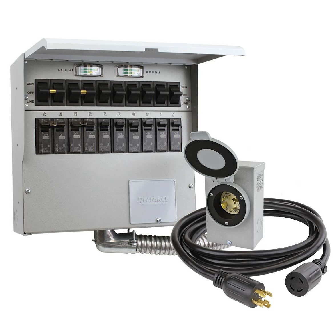 Reliance 310CRK 30 Amp 10-Circuit Transfer Switch - 120/240V Manual Pro/Tran 2 - Backup Power for Home, Office & Emergency Use During Outages