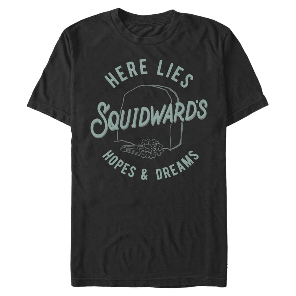 Nickelodeon SpongeBob SquarePants Eulogy for Squidward Men's Big & Tall Short Sleeve T-Shirt - Funny Cartoon Graphic Tee for Casual Wear & Gifts