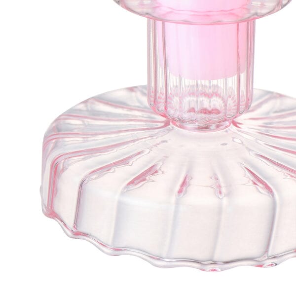 Pink Candle and Candle Holder Set - Romantic Home Decor for Bedroom, Bathroom & Dinner Table