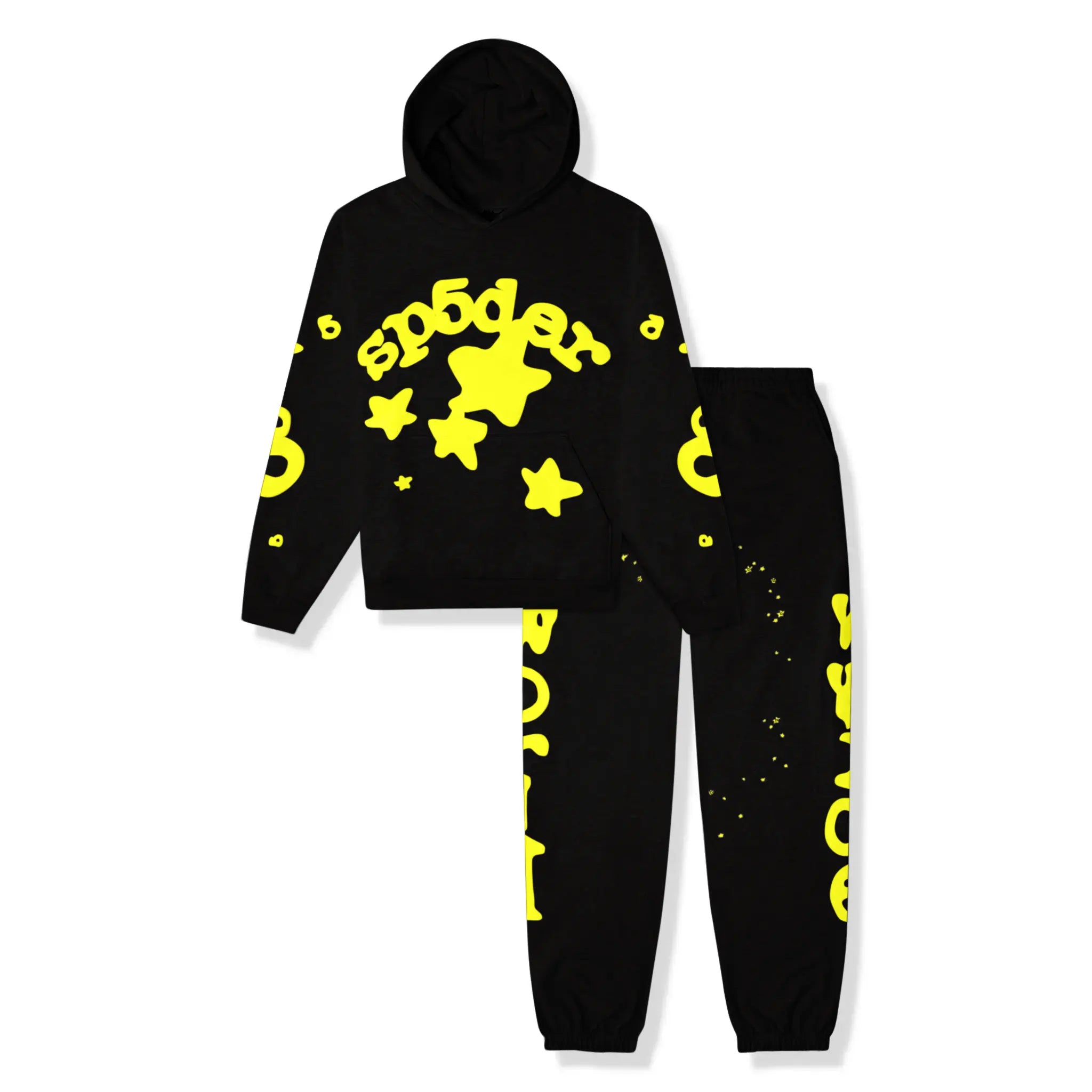 Sp5der Beluga Onyx Yellow Tracksuit for Men - Stylish Hoodie & Jogger Set - Comfortable Streetwear Outfit for Gym, Running, and Casual Wear