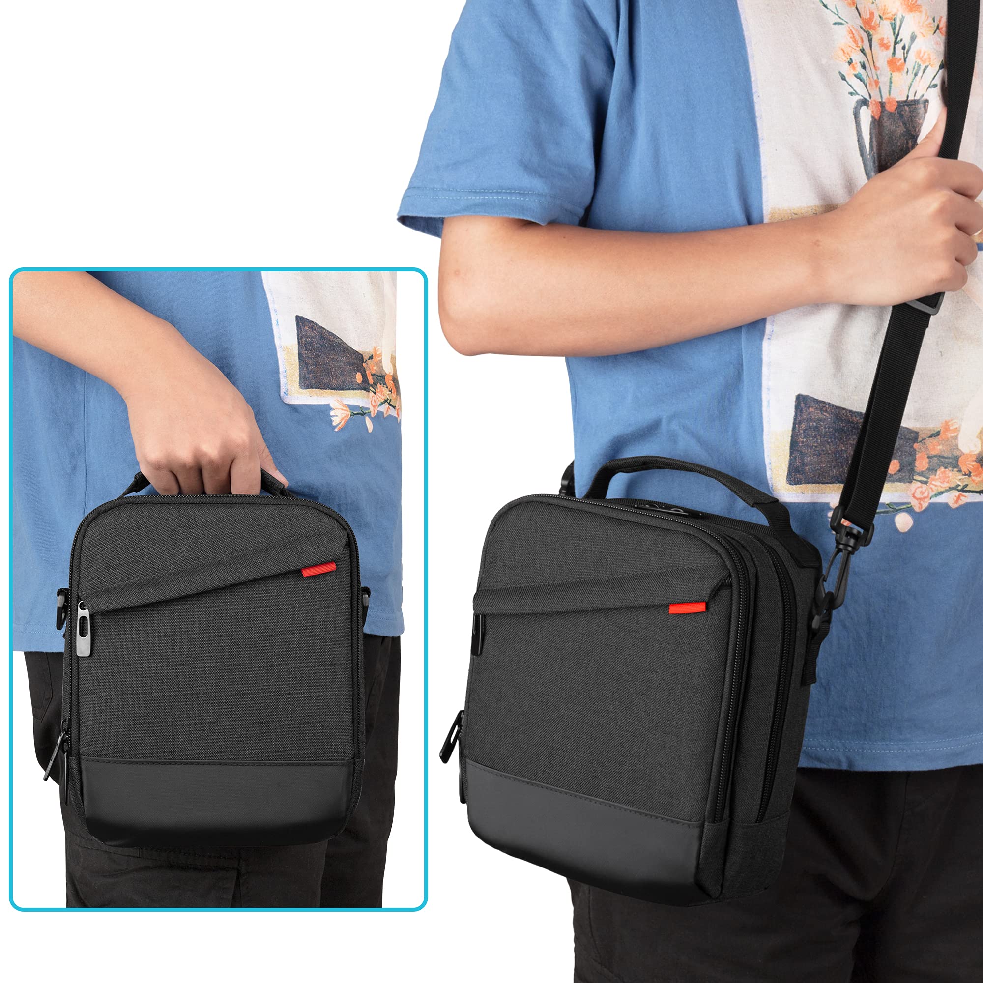 CURMIO Insulin Cooler Travel Case - Portable Diabetes Supplies Organizer with Shoulder Strap for Glucose Meter, Test Strips & Diabetic Accessories (Black, Patented Design) - Perfect for Travel, Work & Daily Use