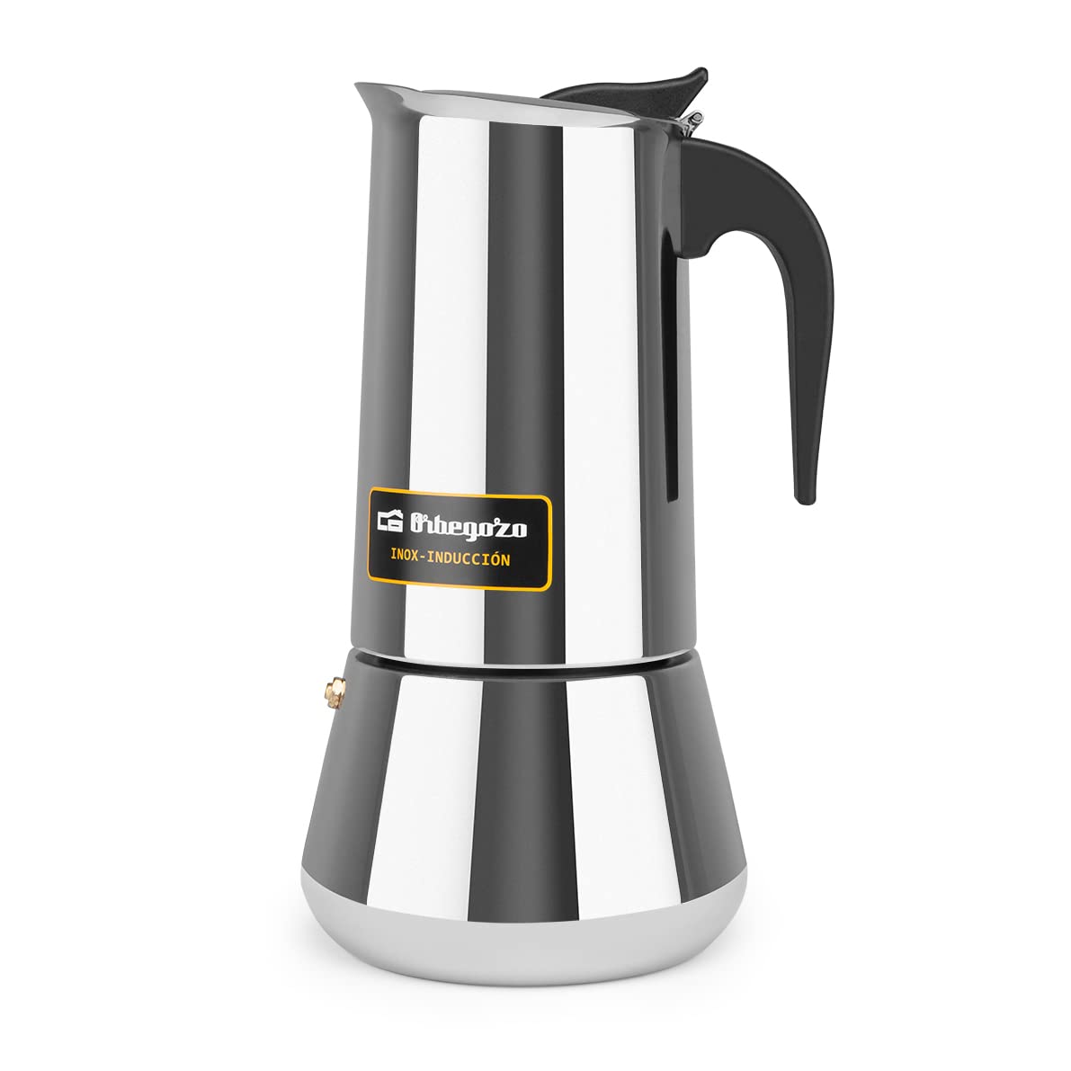 Orbegozo KFI 1260 Italian Coffee Maker - 12 Cup Stainless Steel Stovetop Espresso Machine with Safety Valve & Handle - Perfect for Home, Office & Camping Brewing