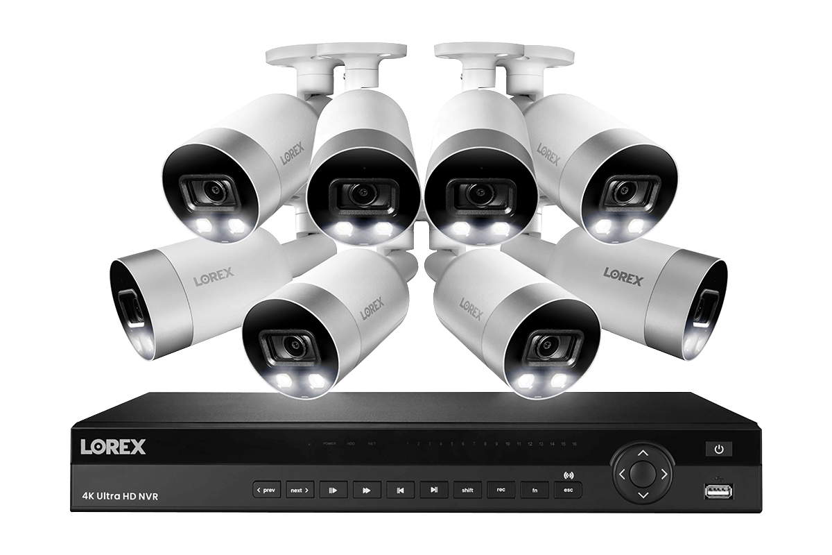 4K Ultra HD 16 Channel IP Security Camera System with 8 Active Deterrence 4K (8MP) Outdoor Cameras - Home & Business Surveillance for Enhanced Night Vision and Motion Detection