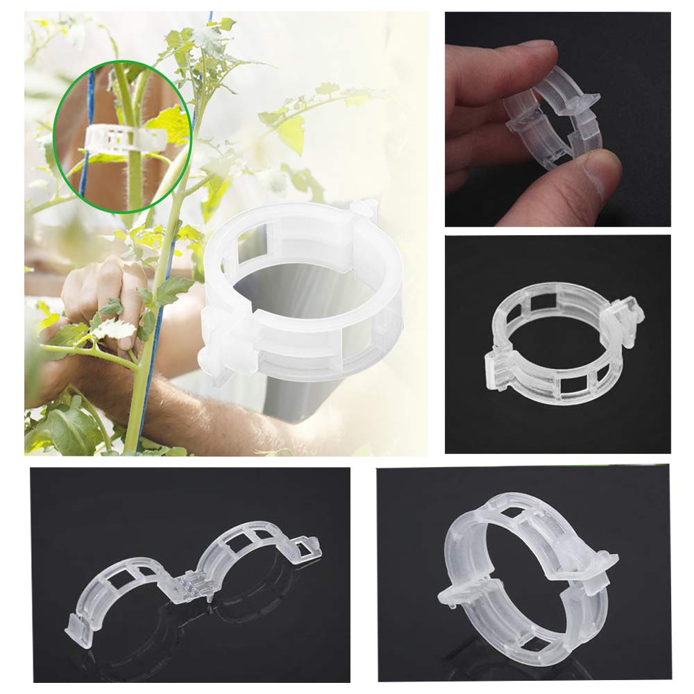 300 PCS White Plant Support Garden Clips - Durable Tomato Vine & Flower Clips for Healthy Growth | Perfect for Orchids, Tomatoes & Vine Plants | Indoor & Outdoor Gardening Essential