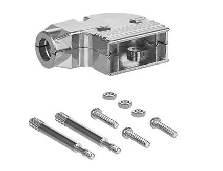 DB15 Male Crimp Type Shielded Metal Elbow Hood - Durable Connector for Industrial Automation & Audio/Video Equipment