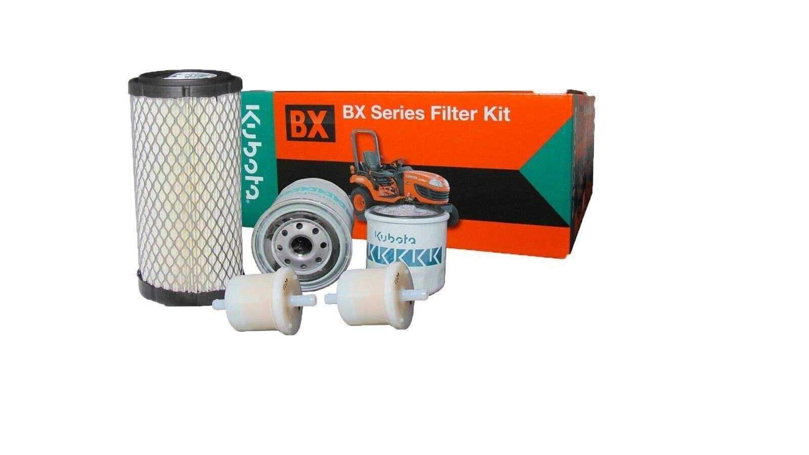 BX Filter Maintenance Kit for Kubota BX23S, BX1880, BX2380 - Oil, Fuel, Air & Hydraulic Filter Replacement Set | Tractor & Equipment Maintenance Accessories