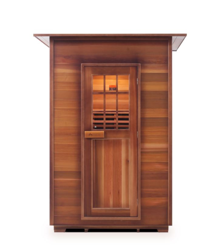 Enlighten Sauna Sapphire 2-Person Infrared & Traditional Home Sauna with Premium Wood Construction - Perfect for Home Spa, Relaxation & Detox Therapy (Model H 16376)