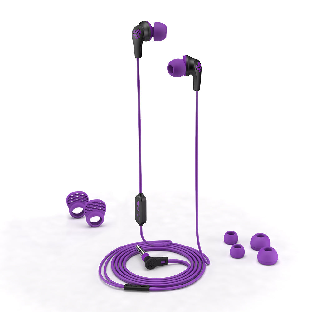 JBuds Pro Signature Wireless Earbuds - Purple Bluetooth Headphones for Gym, Running & Workout | Noise Cancelling Earphones with Mic for iPhone & Android