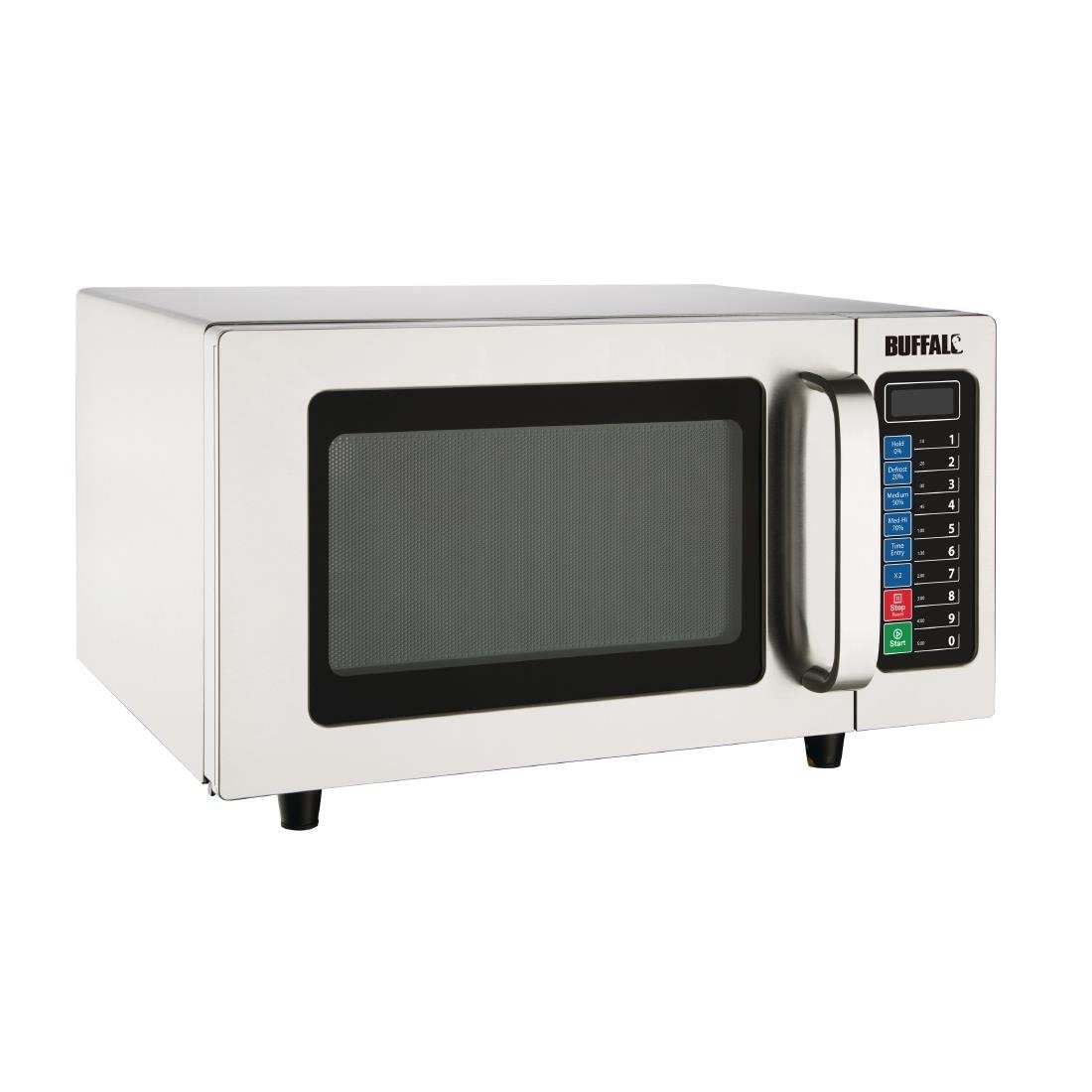 Buffalo 1000W Commercial Microwave Oven - 25L Large Capacity, Programmable for Restaurants & Cafes - Perfect for Fast Heating, Defrosting & Cooking in Professional Kitchens