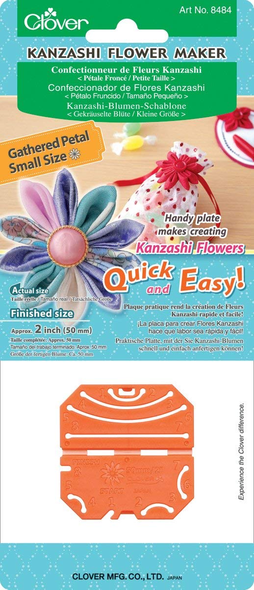 Clover Kanzashi Flower Maker Tool - Small Gathered Petal Craft Kit for DIY Hair Accessories, Fabric Flowers & Japanese Origami Projects - Perfect for Cosplay, Wedding Decor & Scrapbooking