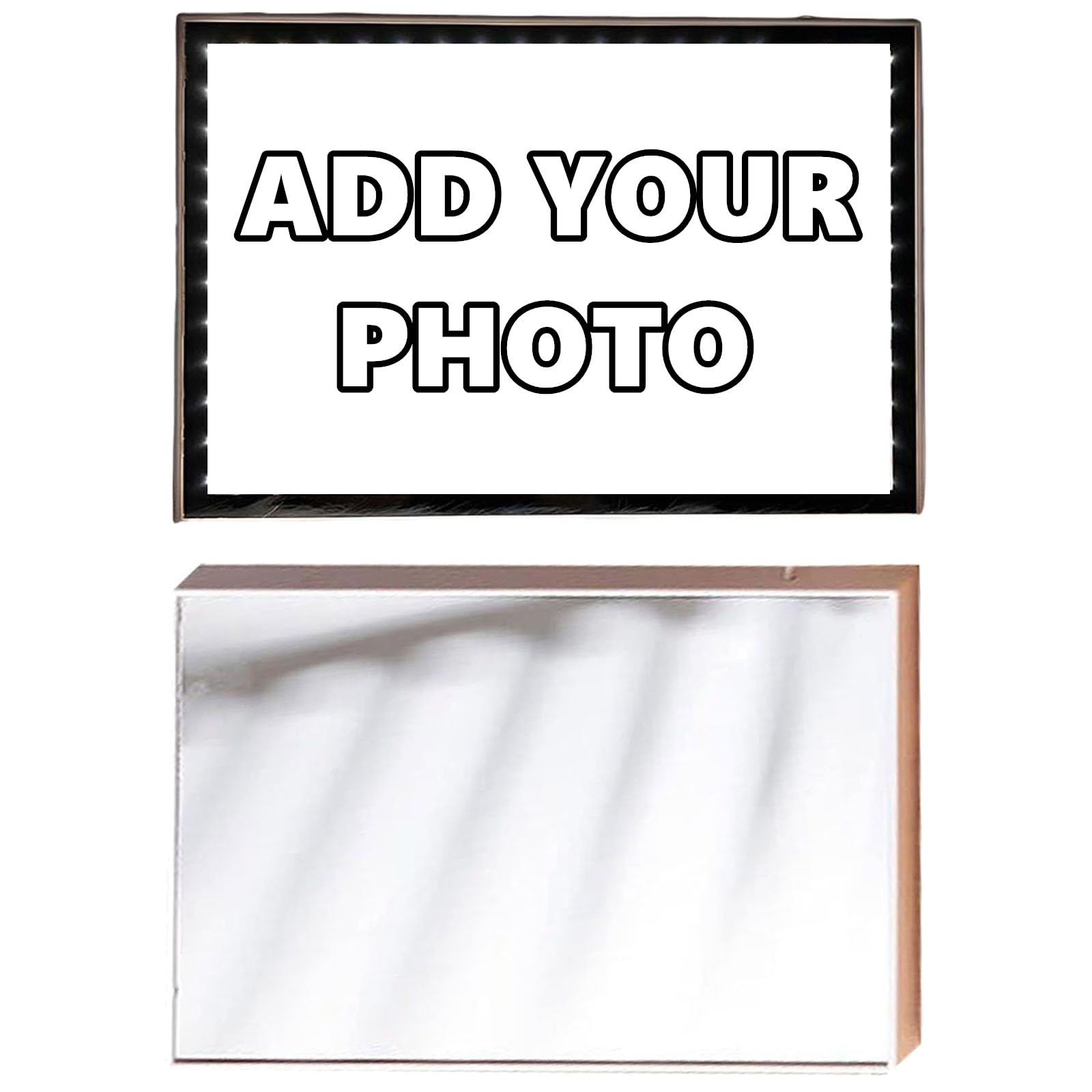 Personalized LED Photo Mirror Night Light - Custom Name & Picture Makeup Mirror Lamp for Mom - Perfect Mother's Day, Birthday & Home Decor Gift - Bedroom, Bathroom & Vanity Lighting