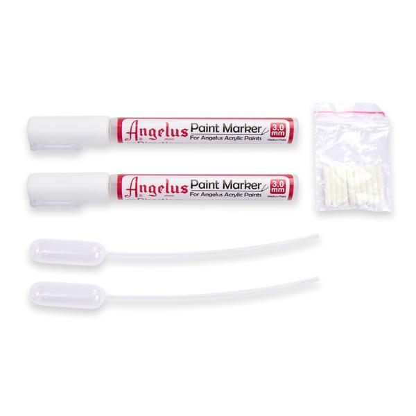 ANGELUS Empty Paint Markers Set - Refillable DIY Custom Art & Craft Markers for Shoes, Leather, Canvas & Fabric - Perfect for Artists, Designers & Crafters