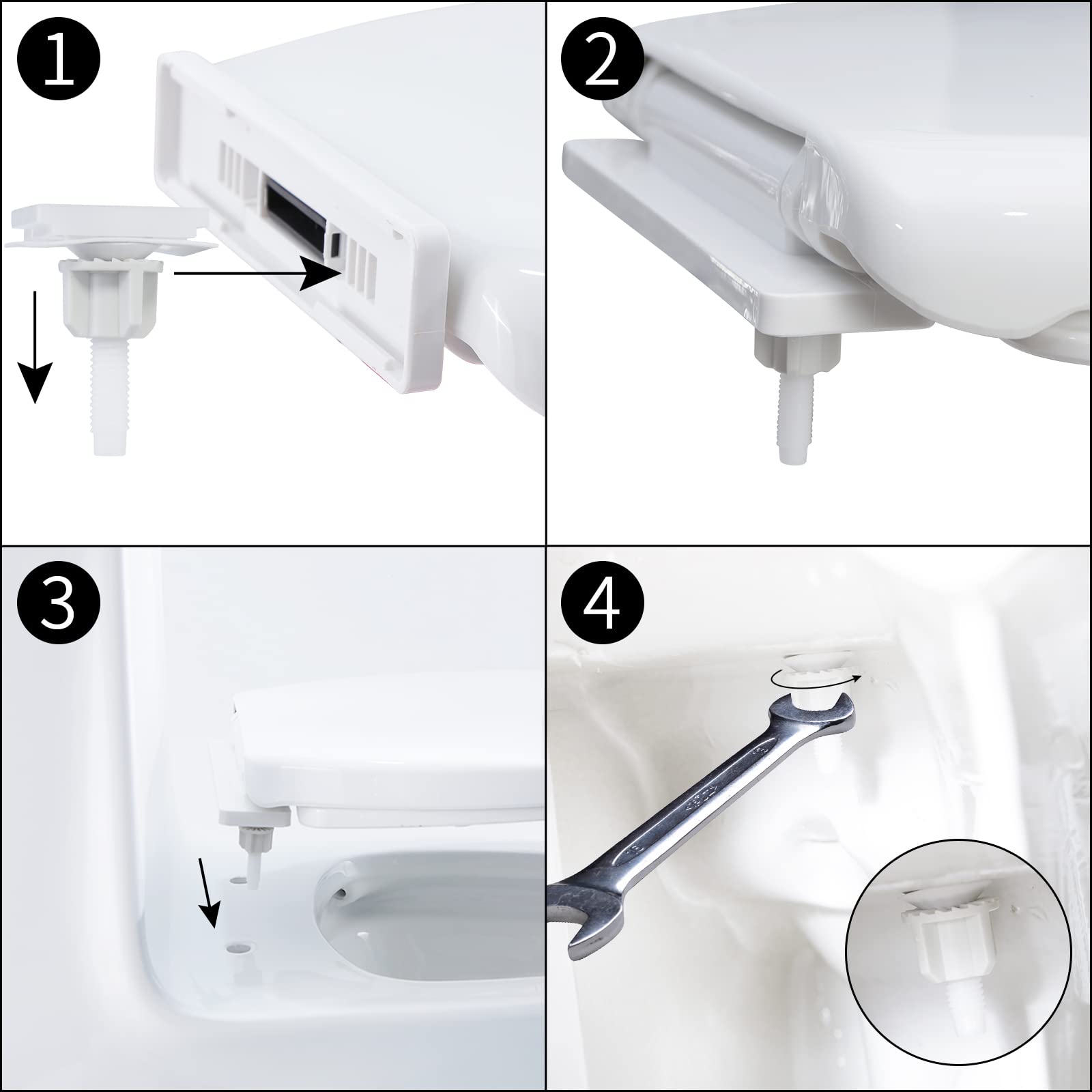 Miibox Slow Close Toilet Seat with Quick Release Hinges - 2 Pack Elongated White Removable Bowl, Non-Slip Grip & No Slam Bumpers for Easy Cleaning - Perfect for Bathroom, Home, RV & Office Use