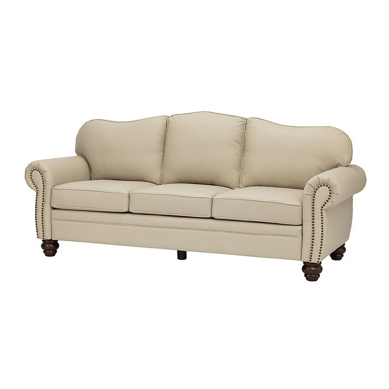 Flavio 81 Genuine Leather Sofa - Premium Full Grain Leather Couch for Living Room, Lounge & Office - Comfortable Modern Sectional Sofa with Sturdy Wood Frame