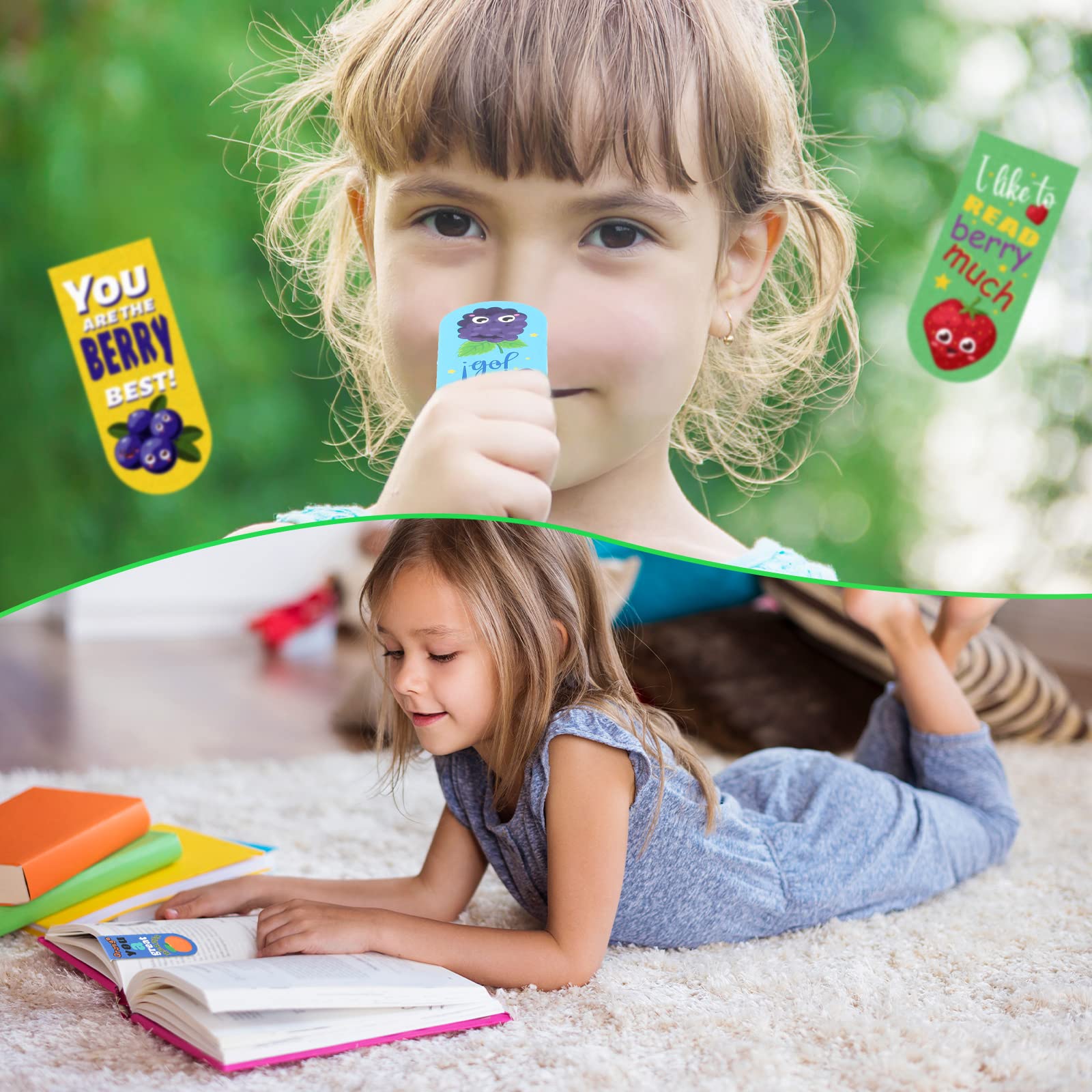 48 Pack Scented Magnetic Bookmarks - Scratch and Sniff Fruit Food Bookmarks for Kids, Students, Teens & Teachers - Fun Page Markers with Inspirational Sayings (Fruit Flavor) - Perfect for Reading, Gifts, School Supplies & Book Lovers