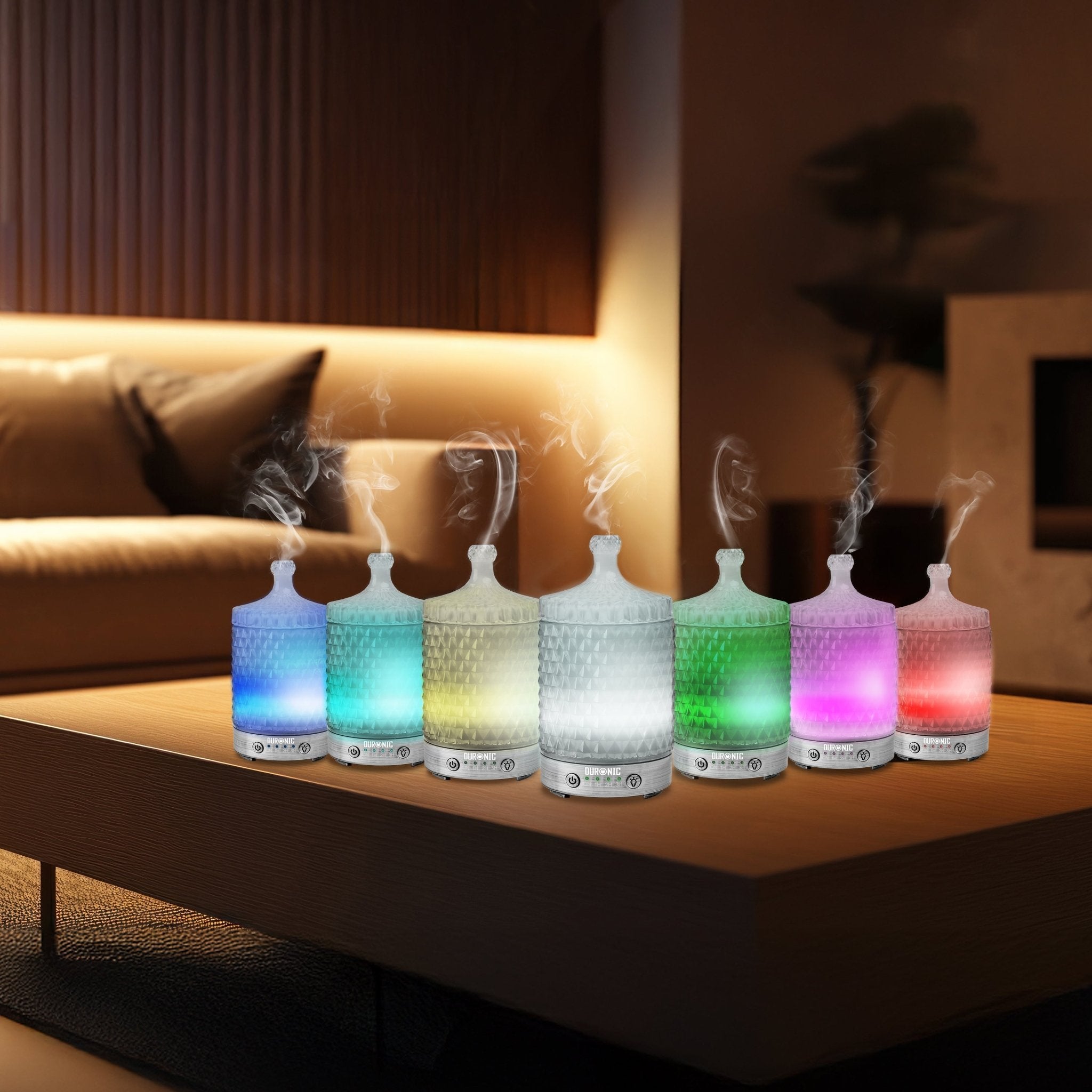 Duronic AD33 100ml Essential Oil Diffuser with 7 Color LED Lights - Ultrasonic Aromatherapy Humidifier for Home, Office, Bedroom & Spa - Perfect for Relaxation, Sleep & Stress Relief