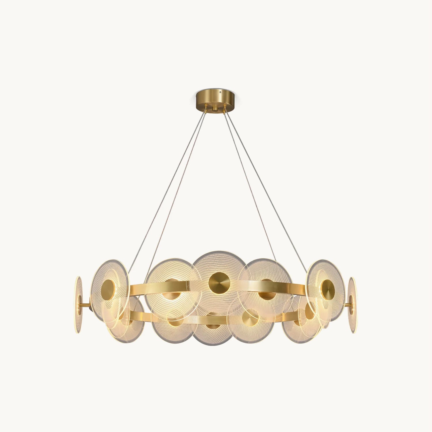 Elegant Halo Chandelier - Modern Crystal Ceiling Light Fixture for Dining Room, Bedroom & Living Room Decor