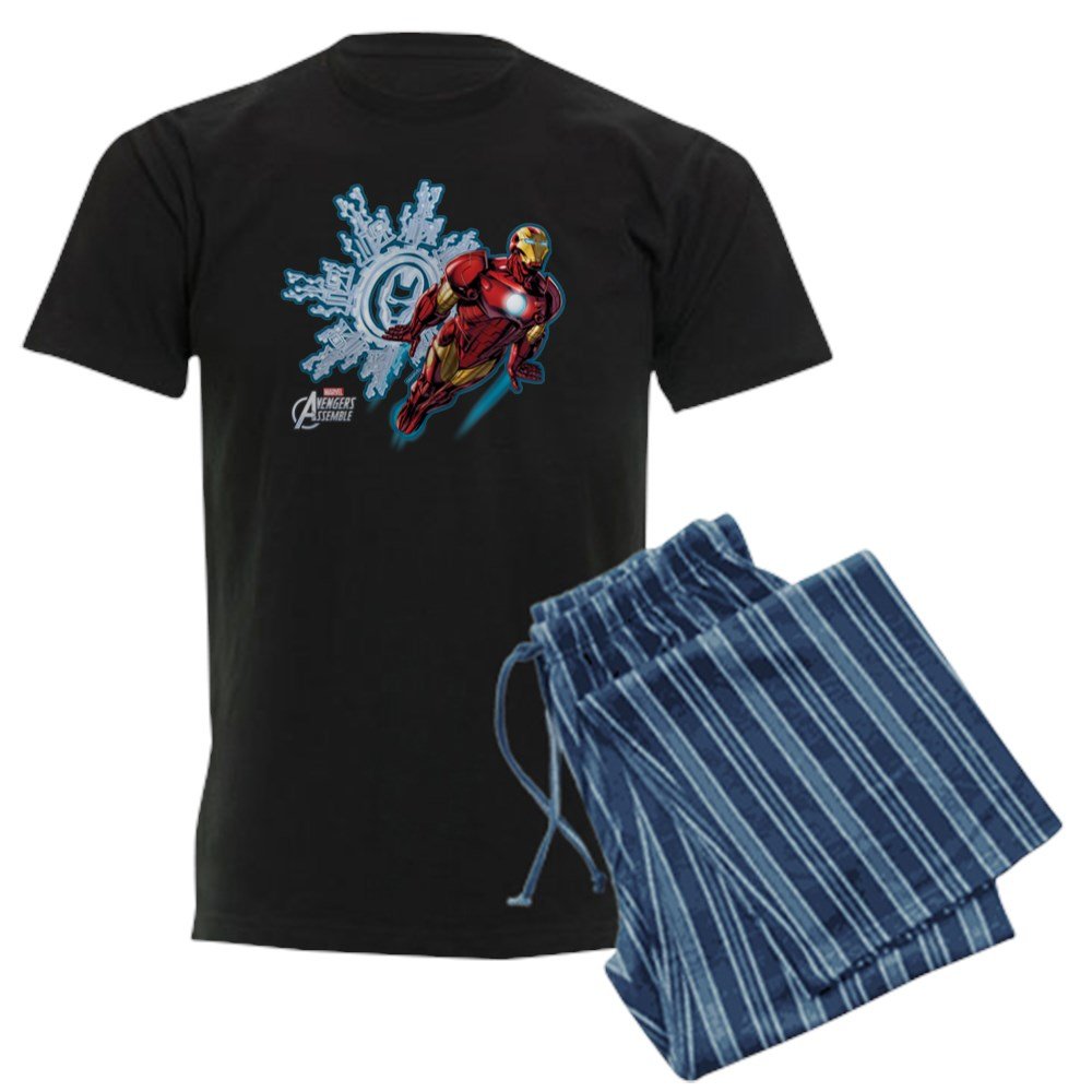Iron Man Men's Dark Holiday Pajama Set - Superhero Sleepwear for Christmas & Winter Comfort - Perfect for Gifts, Movie Nights & Cozy Loungewear